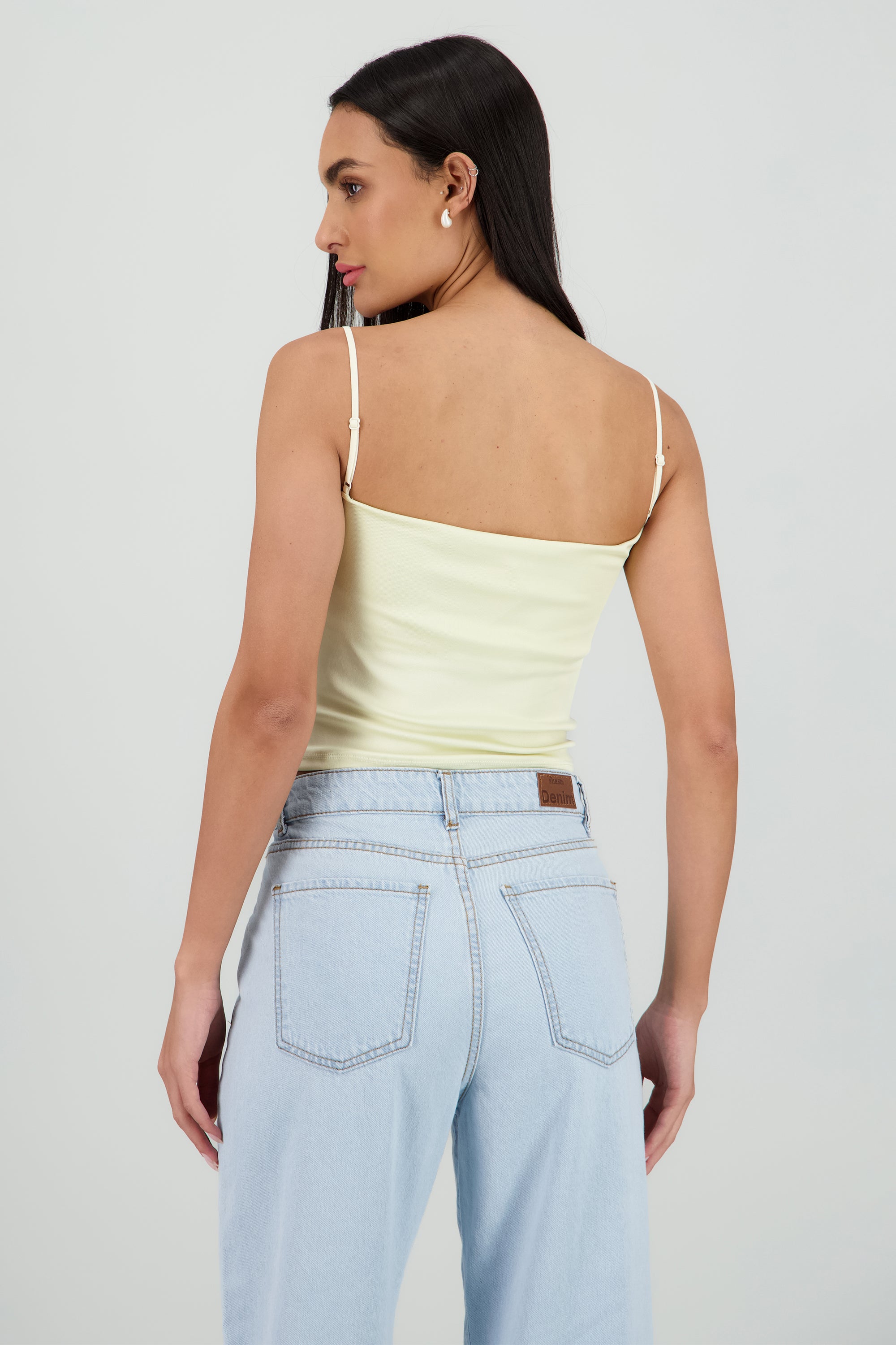 Top con copa pliegues AMARILLO PASTEL