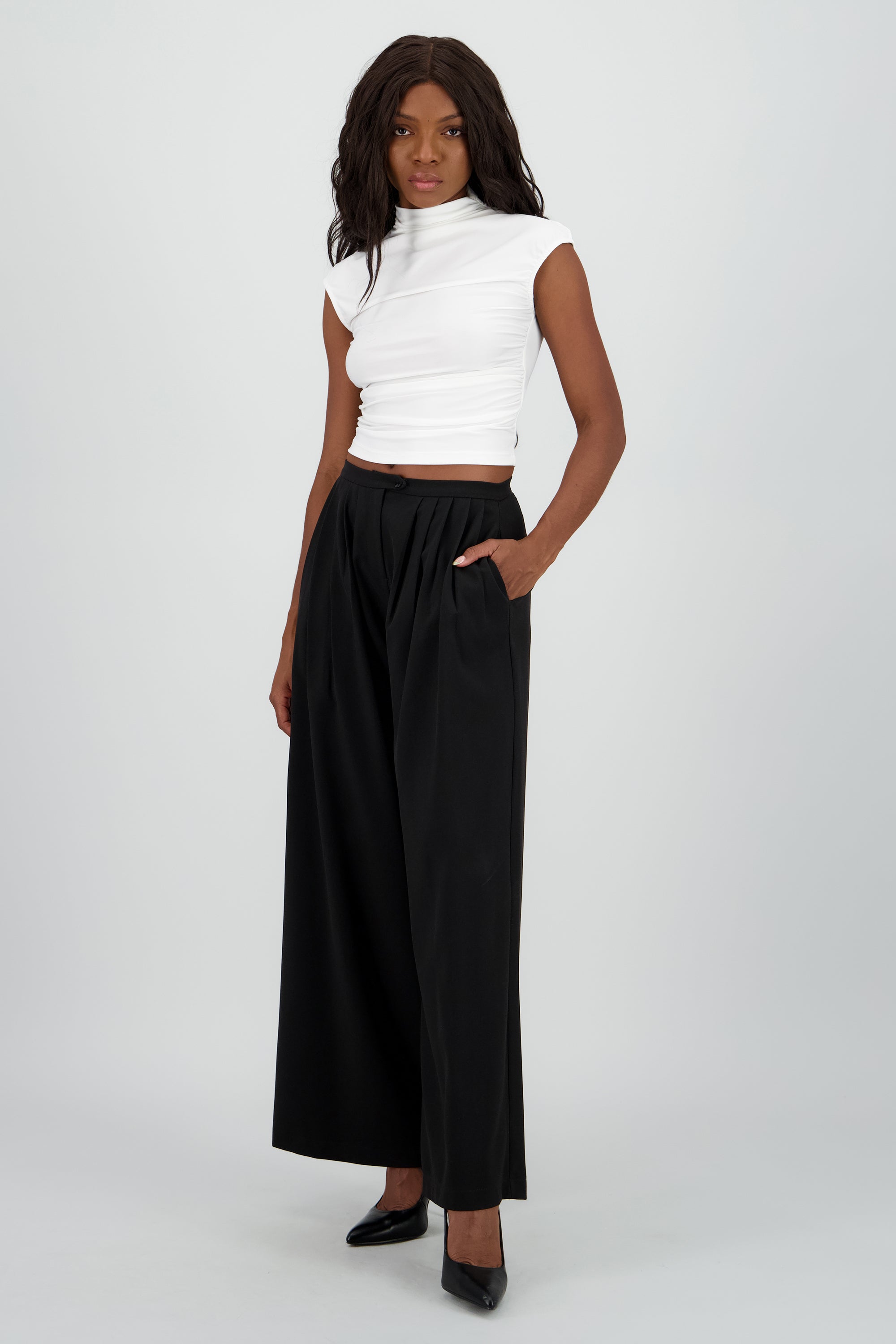 Pantalon de vestir pinzas NEGRO