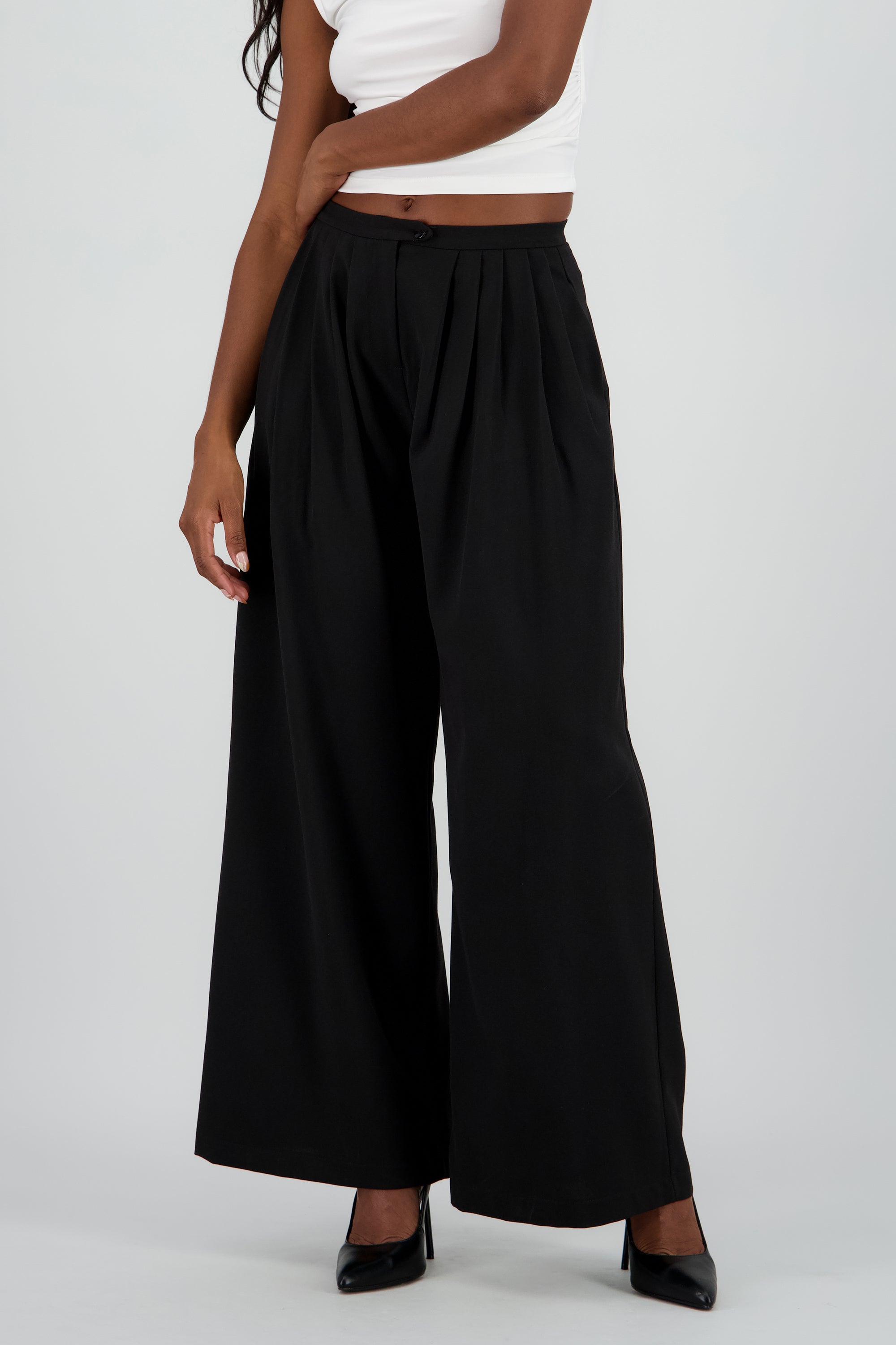 Pantalon de vestir pinzas NEGRO