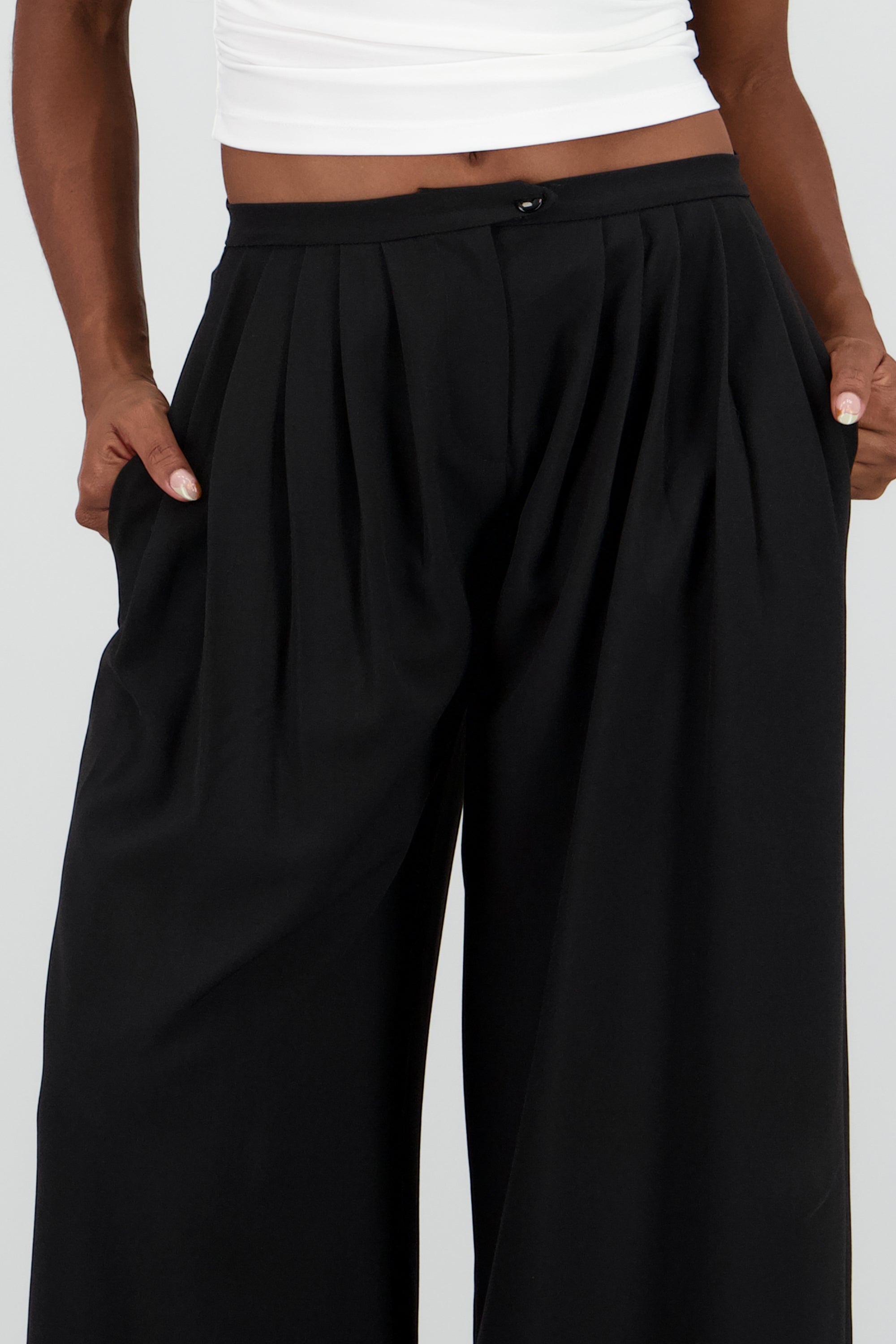 Pantalon de vestir pinzas NEGRO