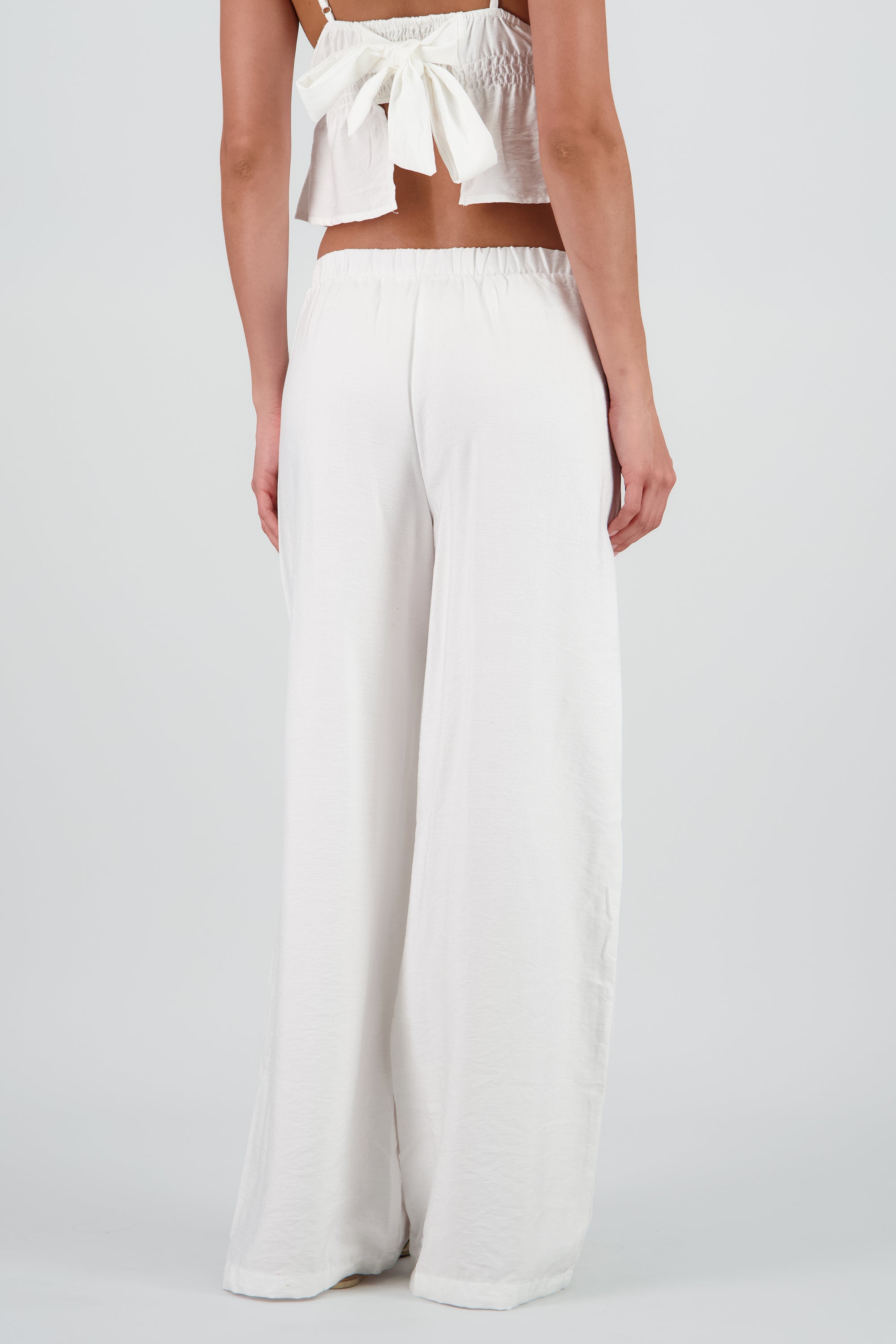 Pantalon amplio jareta BLANCO