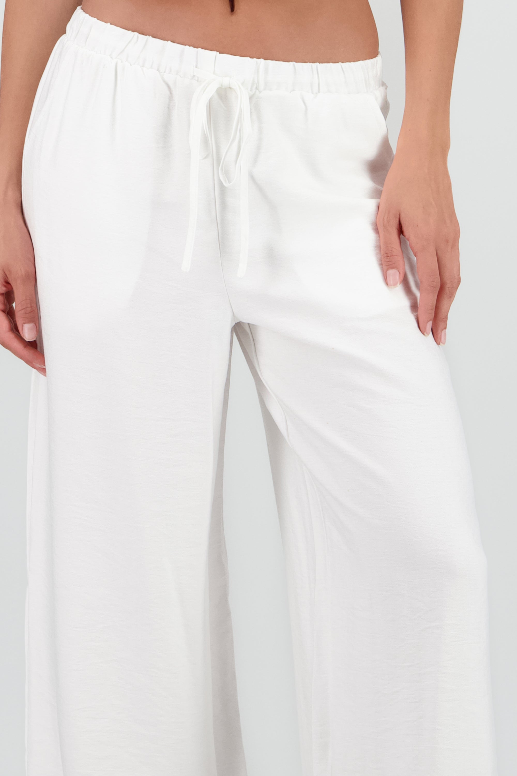 Pantalon amplio jareta BLANCO