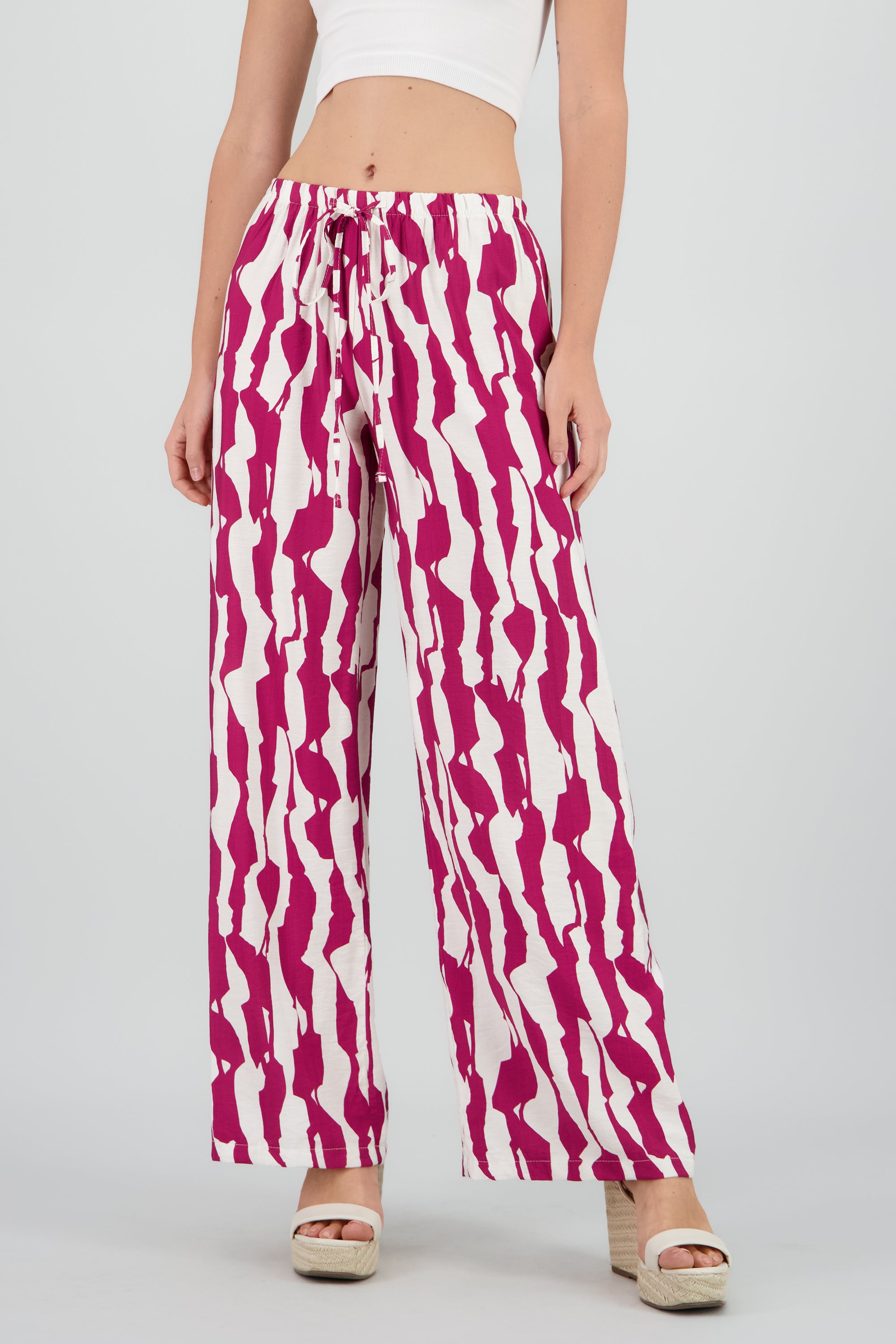 Pantalon estampado grecas fluido VINO COMBO