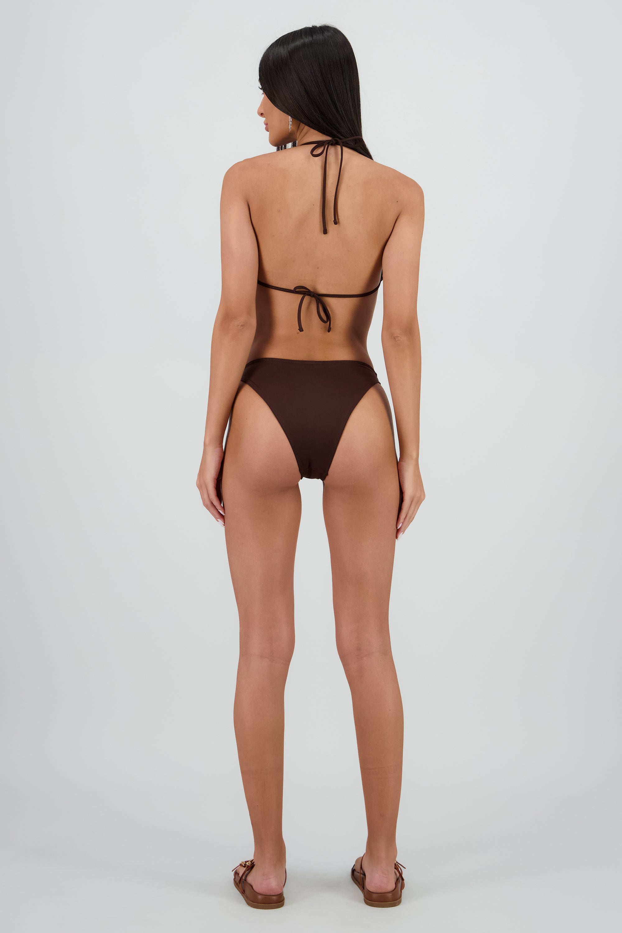 Bikini clasico halter CAFE