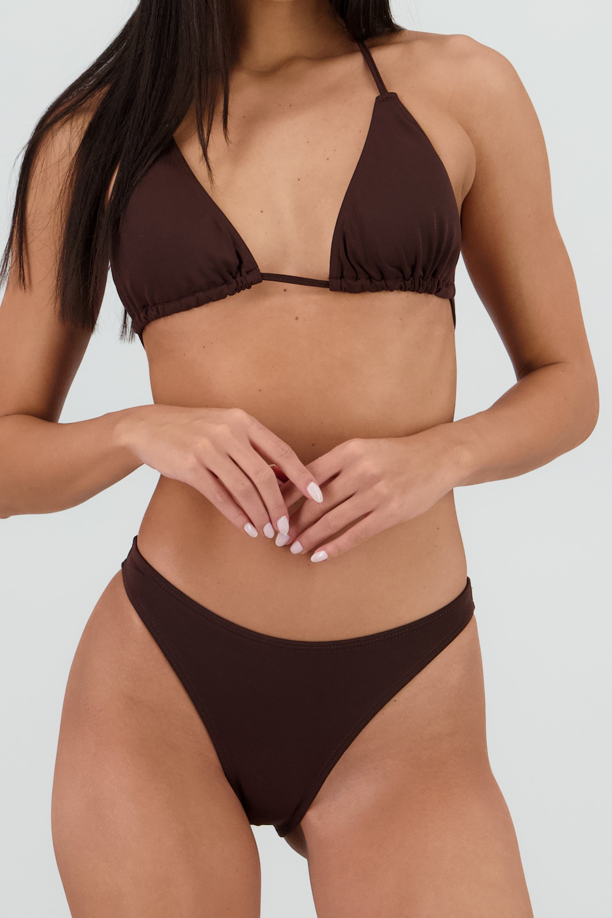Bikini clasico halter CAFE