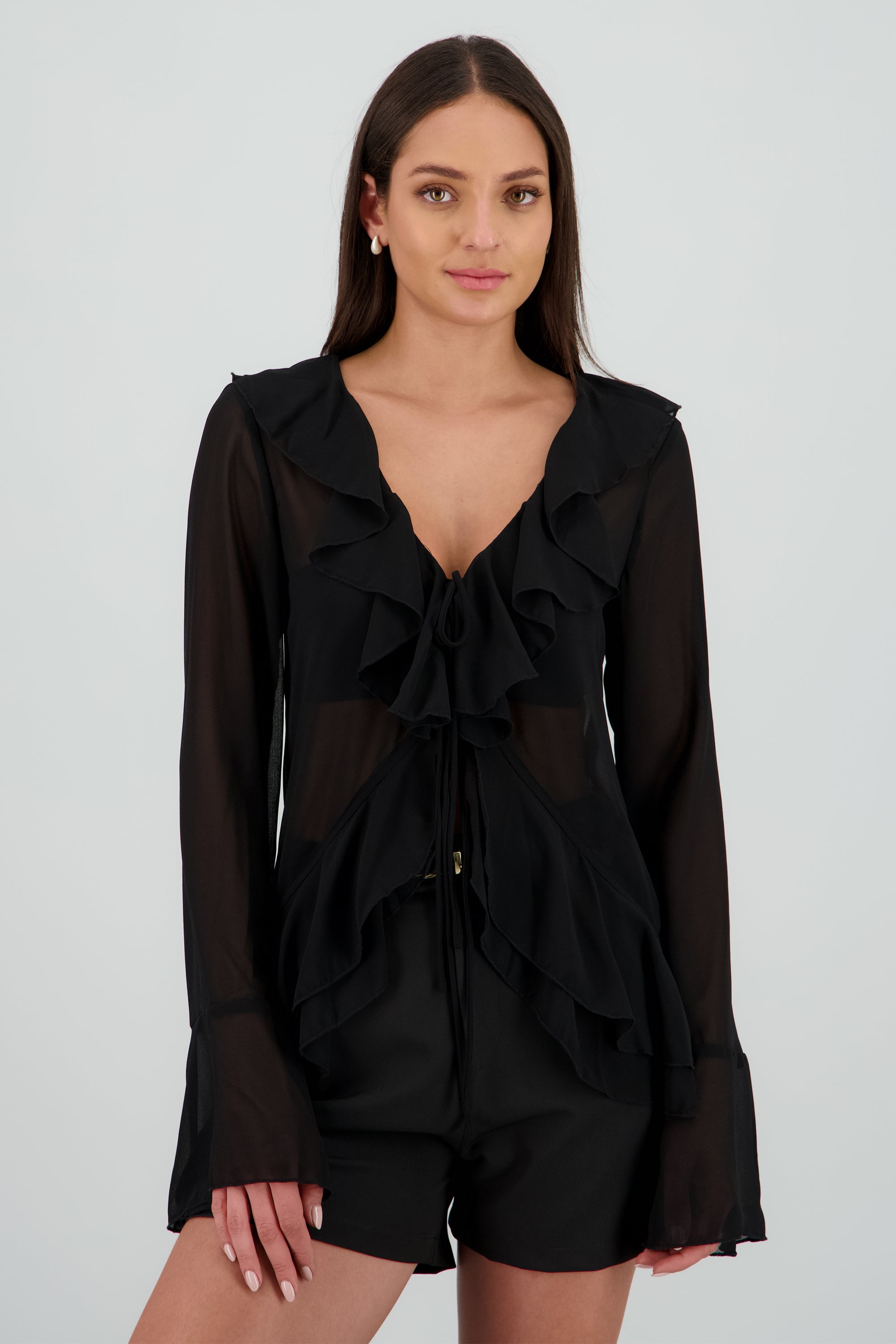 Blusa fluida olanes NEGRO