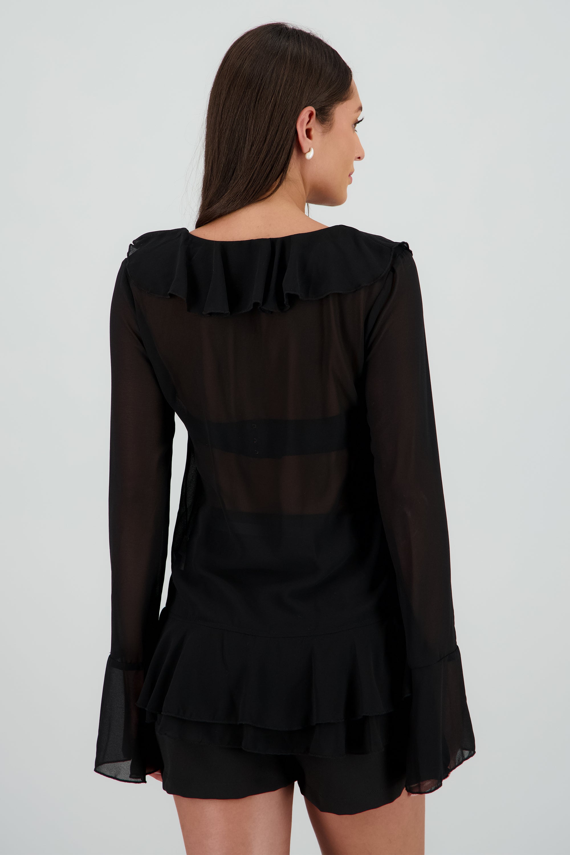 Blusa fluida olanes NEGRO