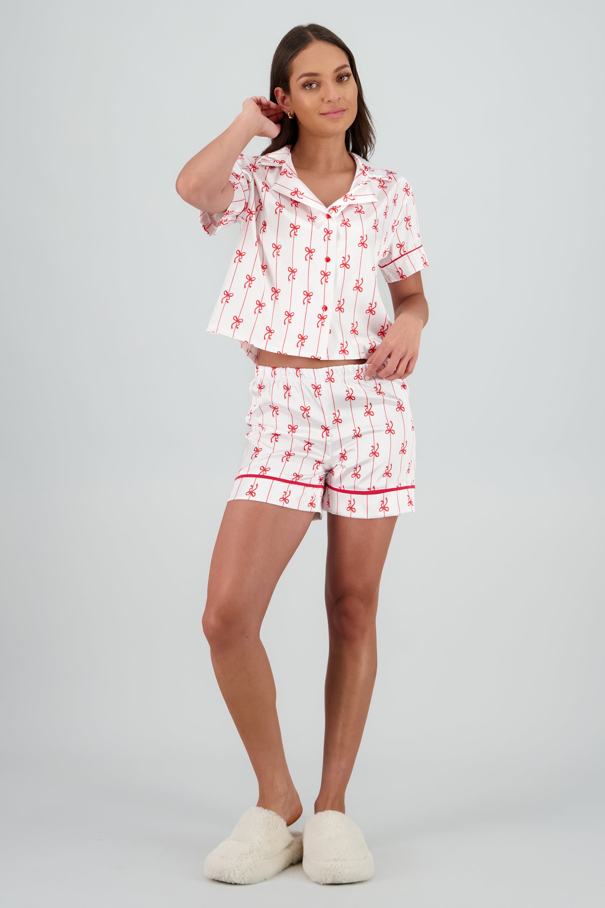 Pijama camisera estampado ROJO
