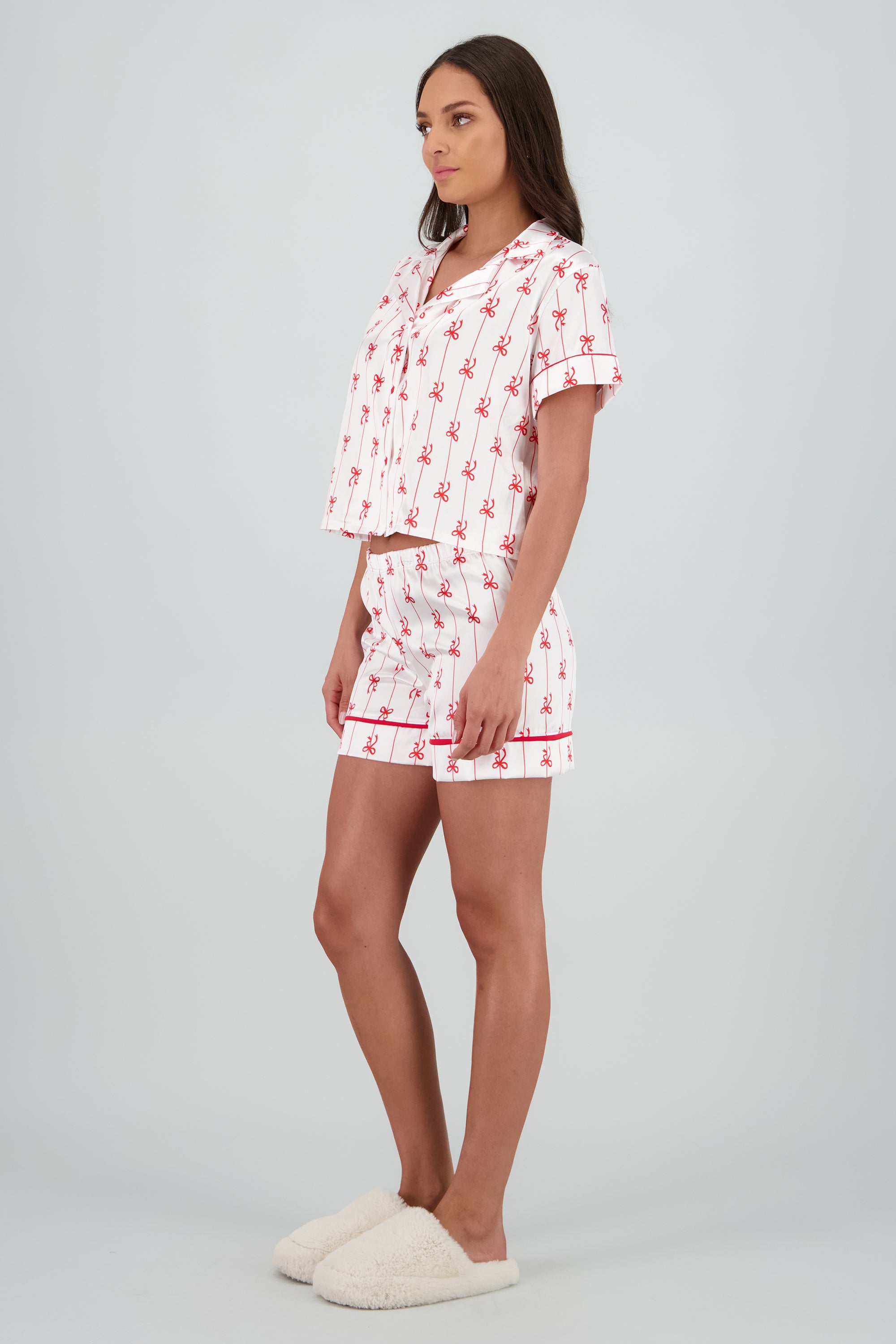 Pijama camisera estampado ROJO