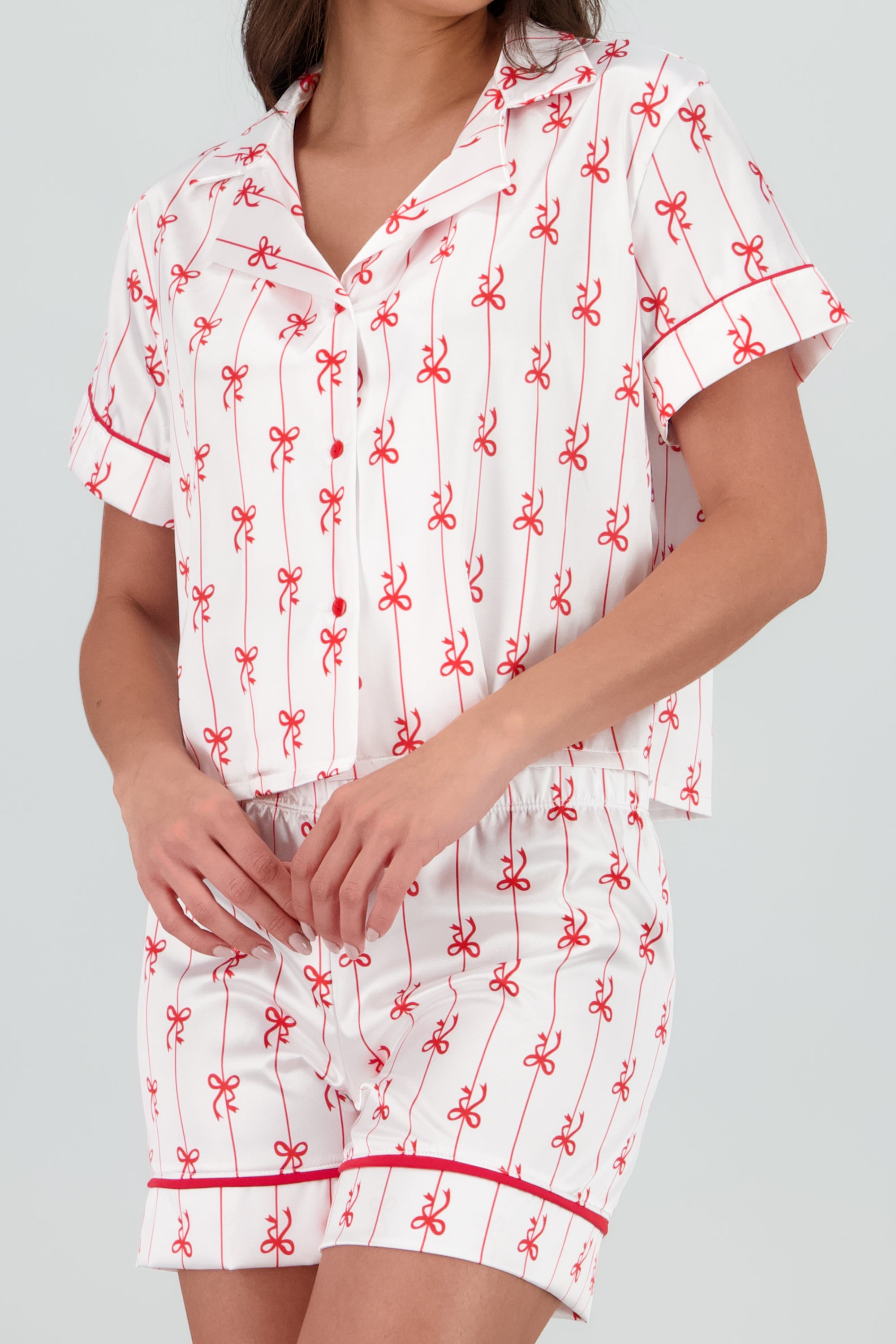 Pijama camisera estampado ROJO