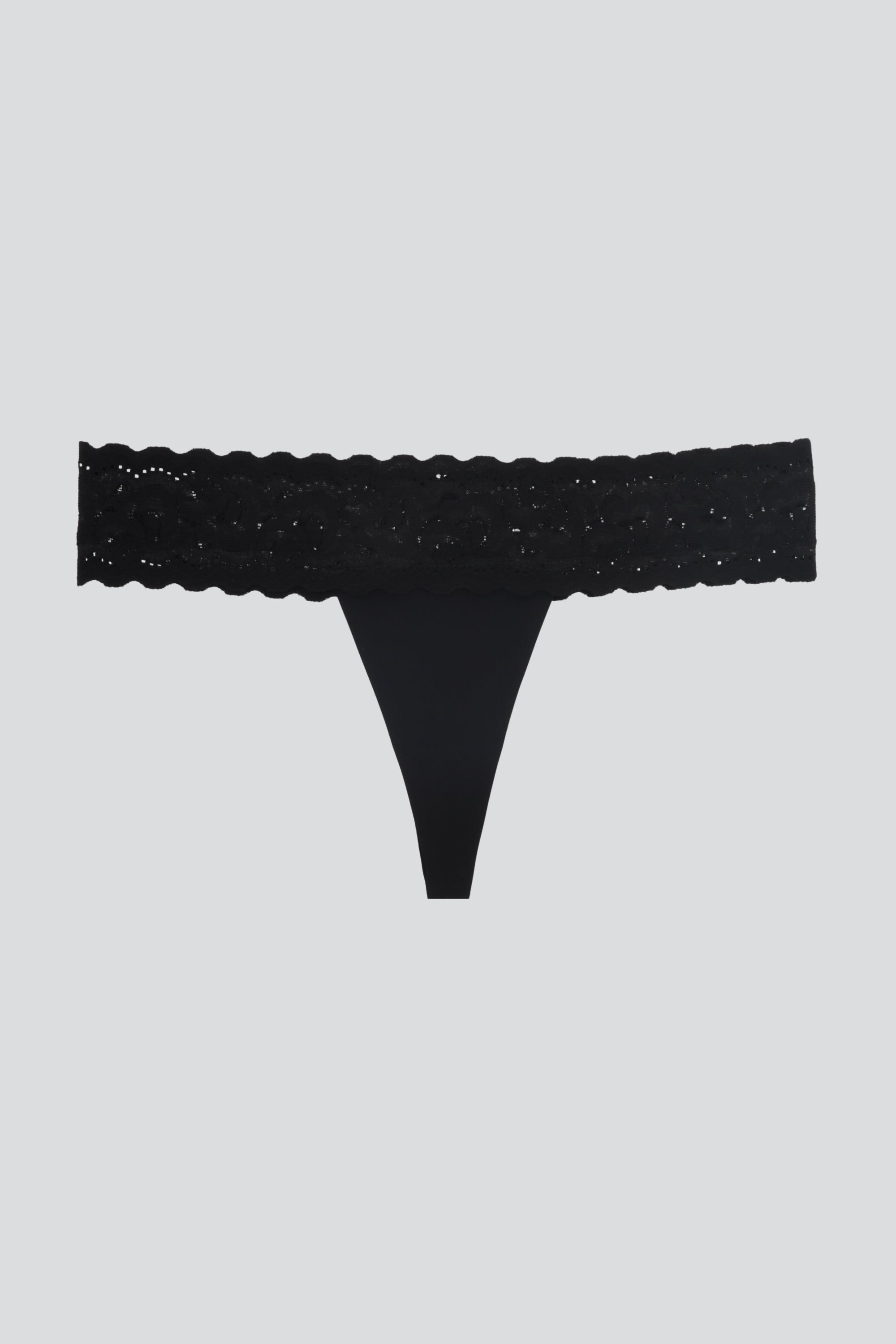 Tanga encaje elástico NEGRO