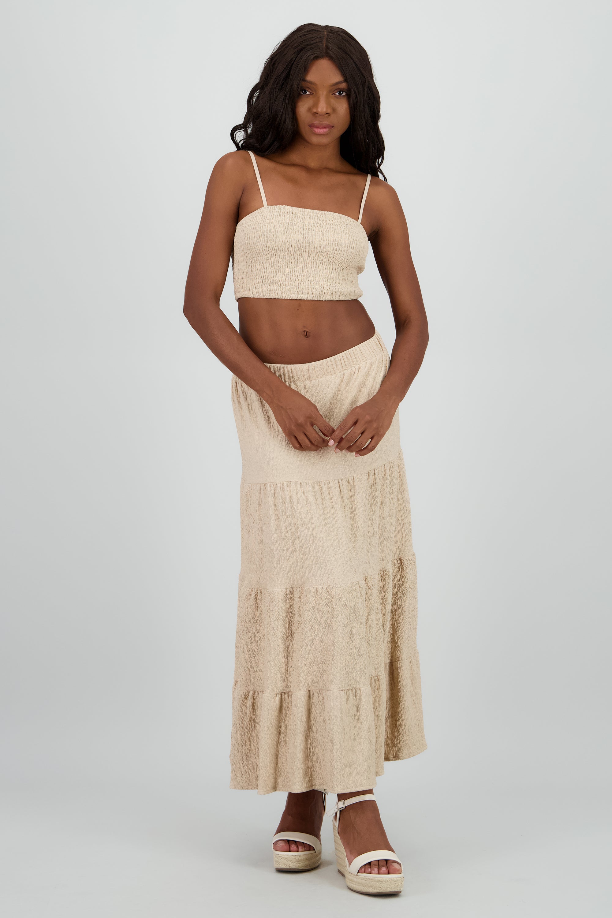 Maxi falda textura ARENA