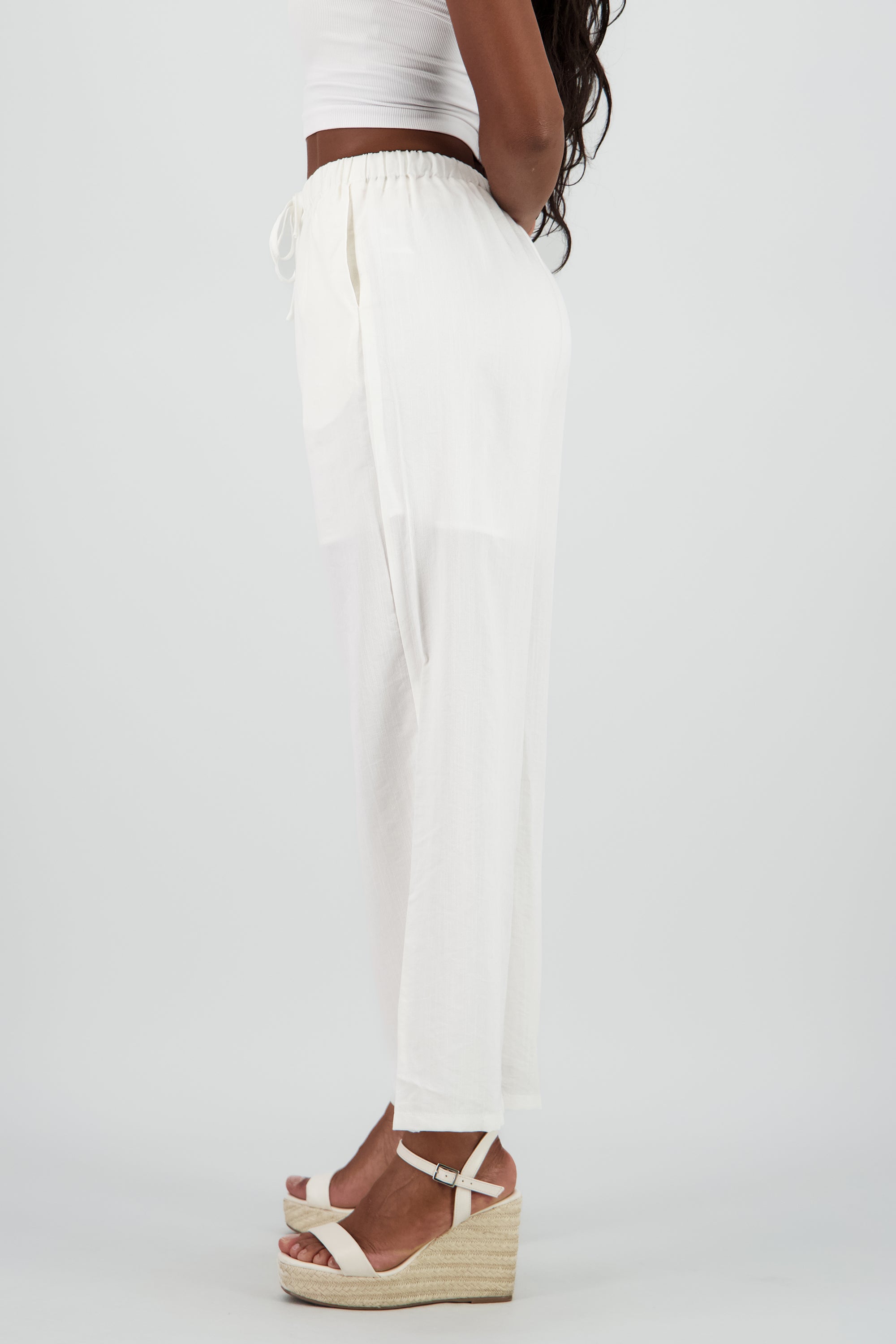 Pantalon fluido recto BLANCO