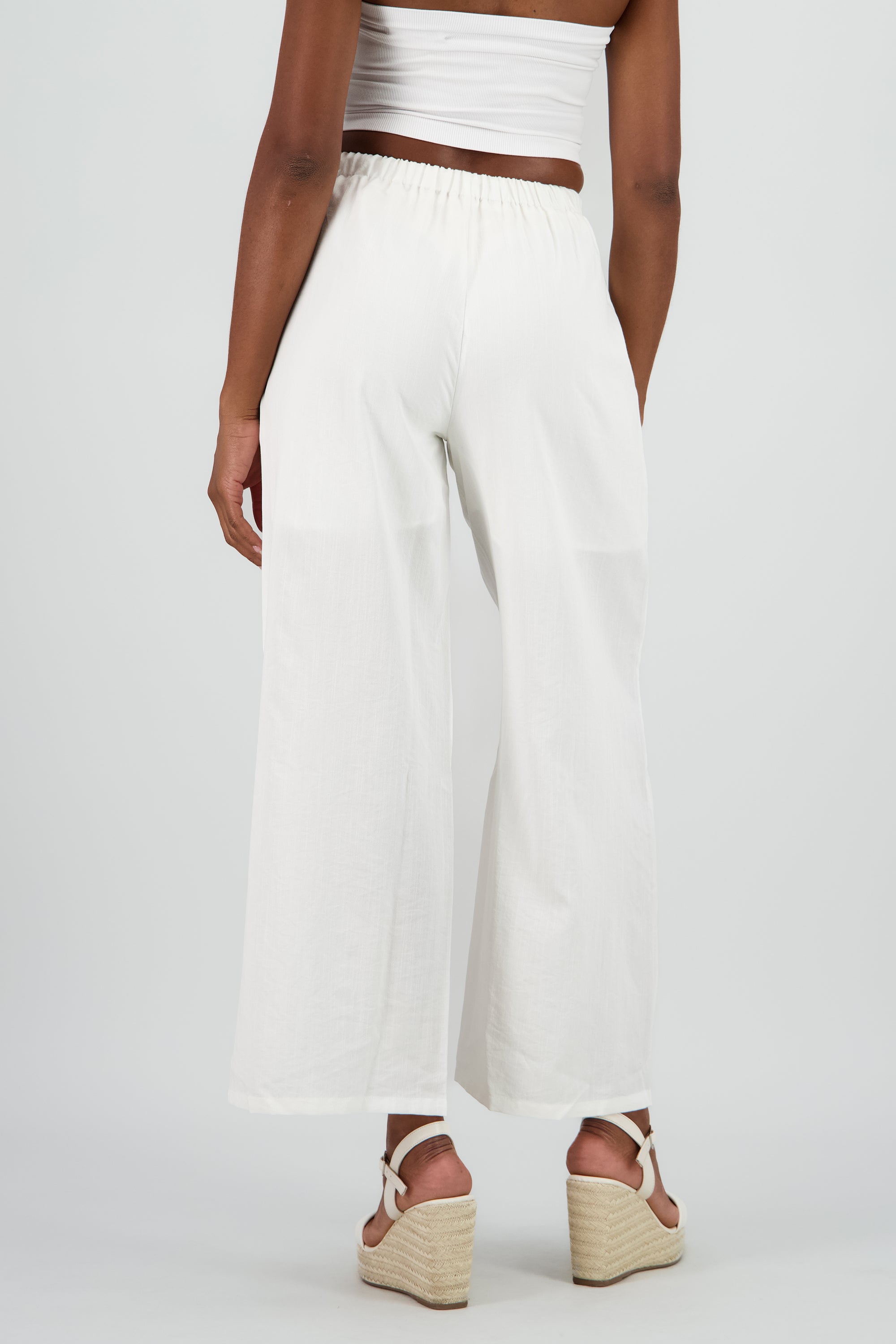 Pantalon fluido recto BLANCO