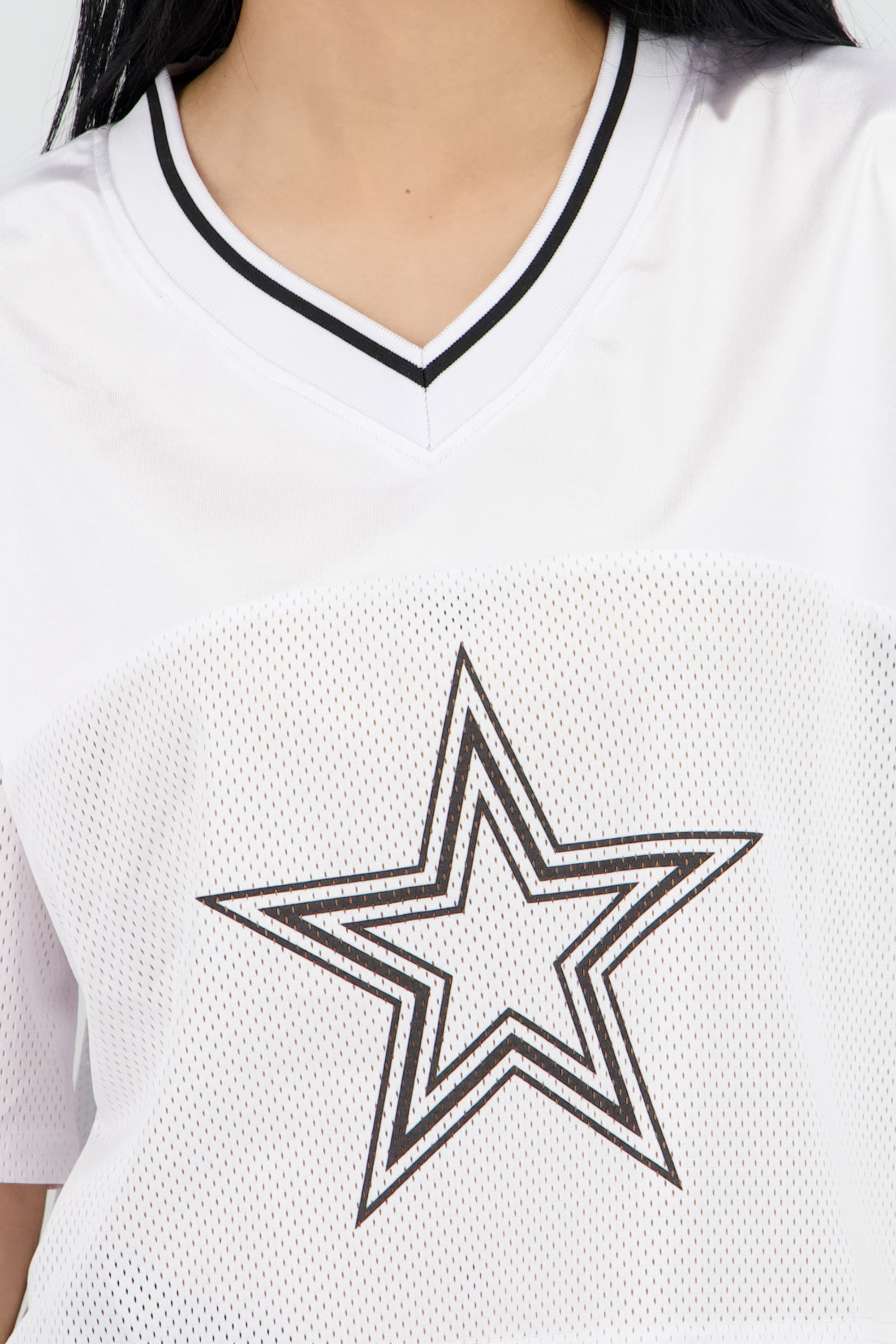 Playera deportiva estampado frente y espalda BLANCO COMBO
