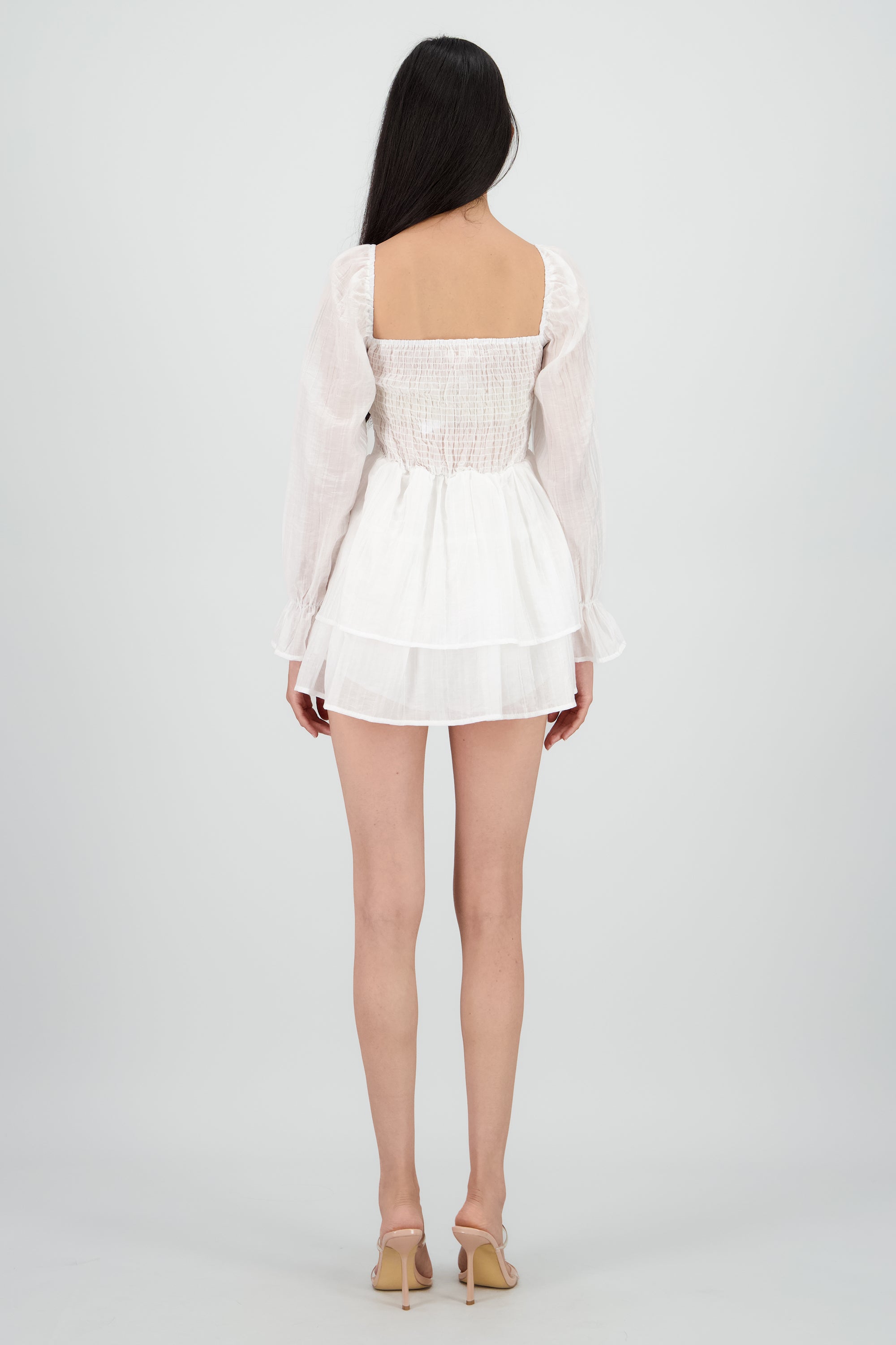 Vestido olanes con copas BLANCO