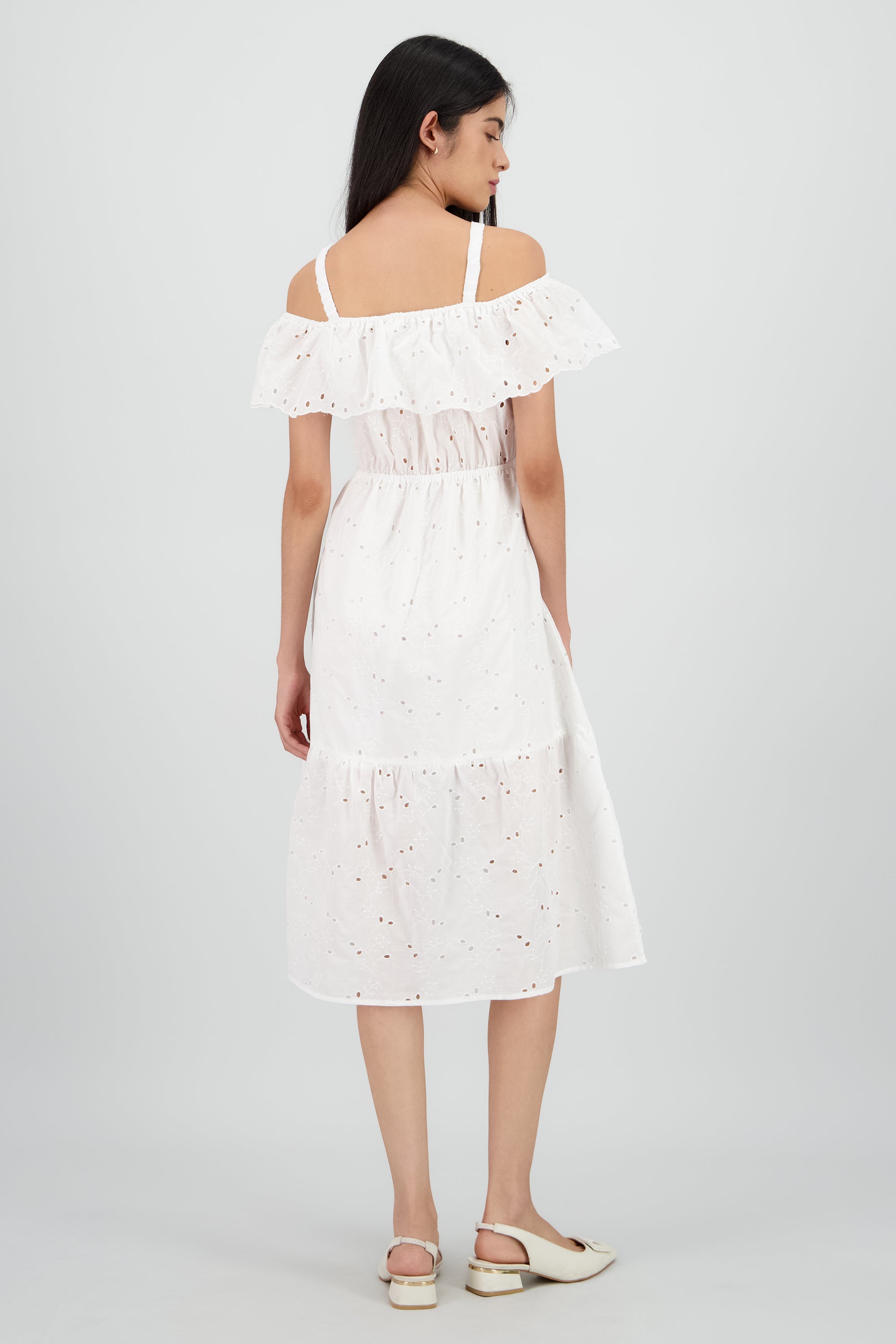 Vestido maxi escote olan BLANCO