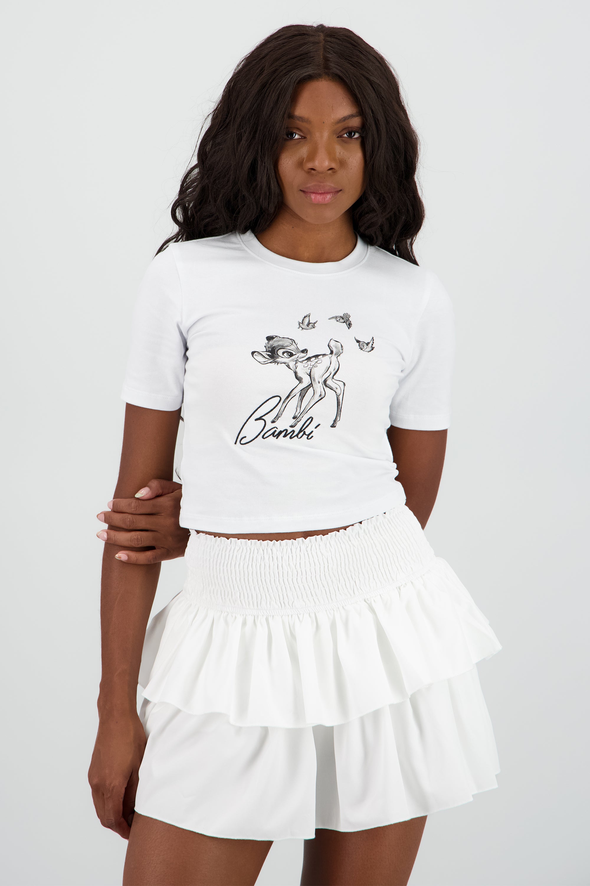 Crop top Bambie bordado BLANCO
