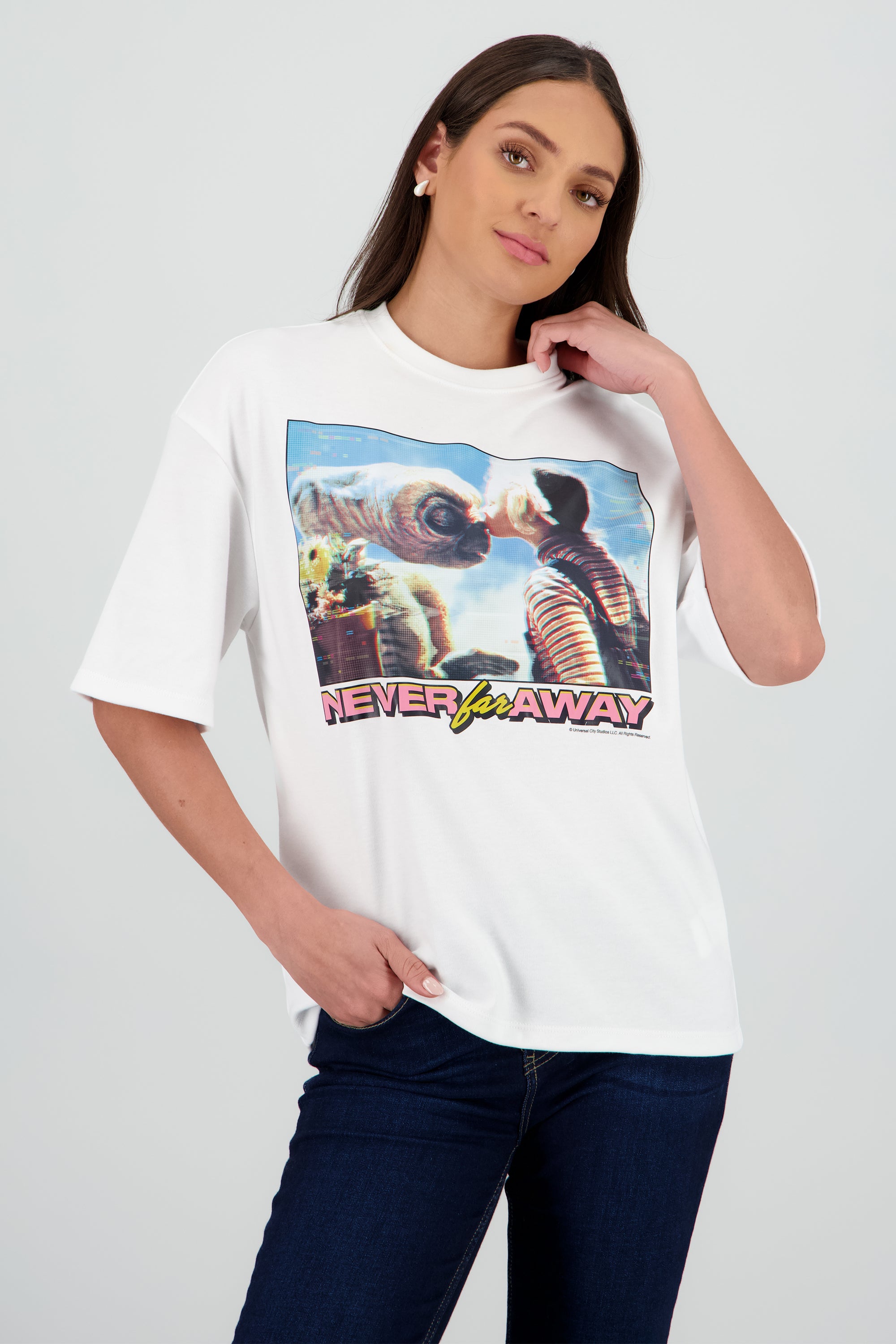 Playera oversized E.T. BLANCO