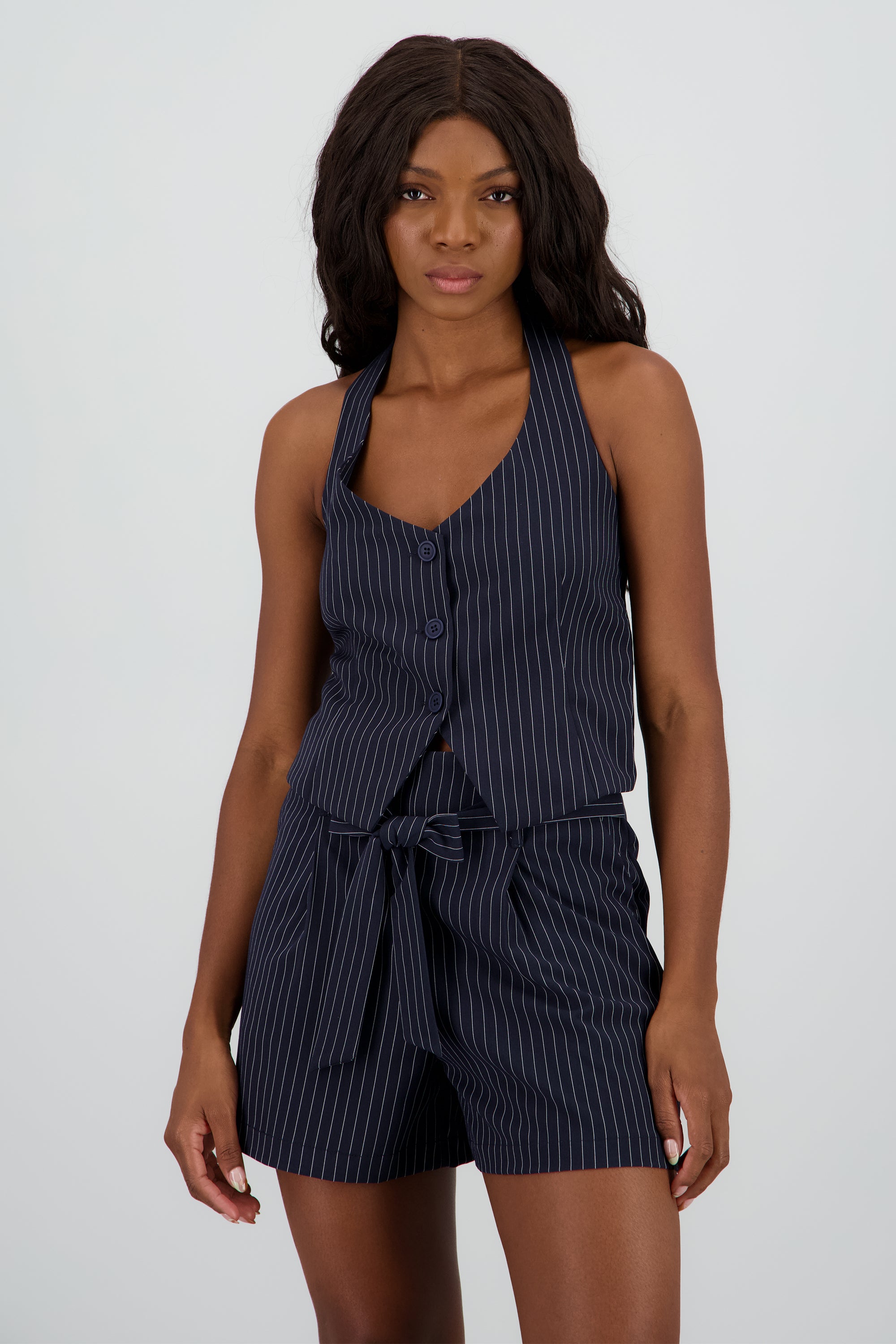 Chaleco halter rayas MARINO COMBO
