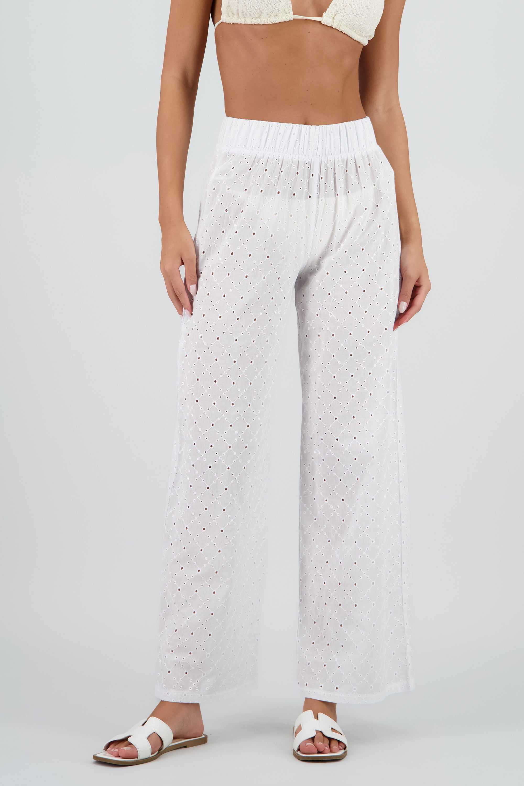 Pantalon salida Eyelt resorte BLANCO