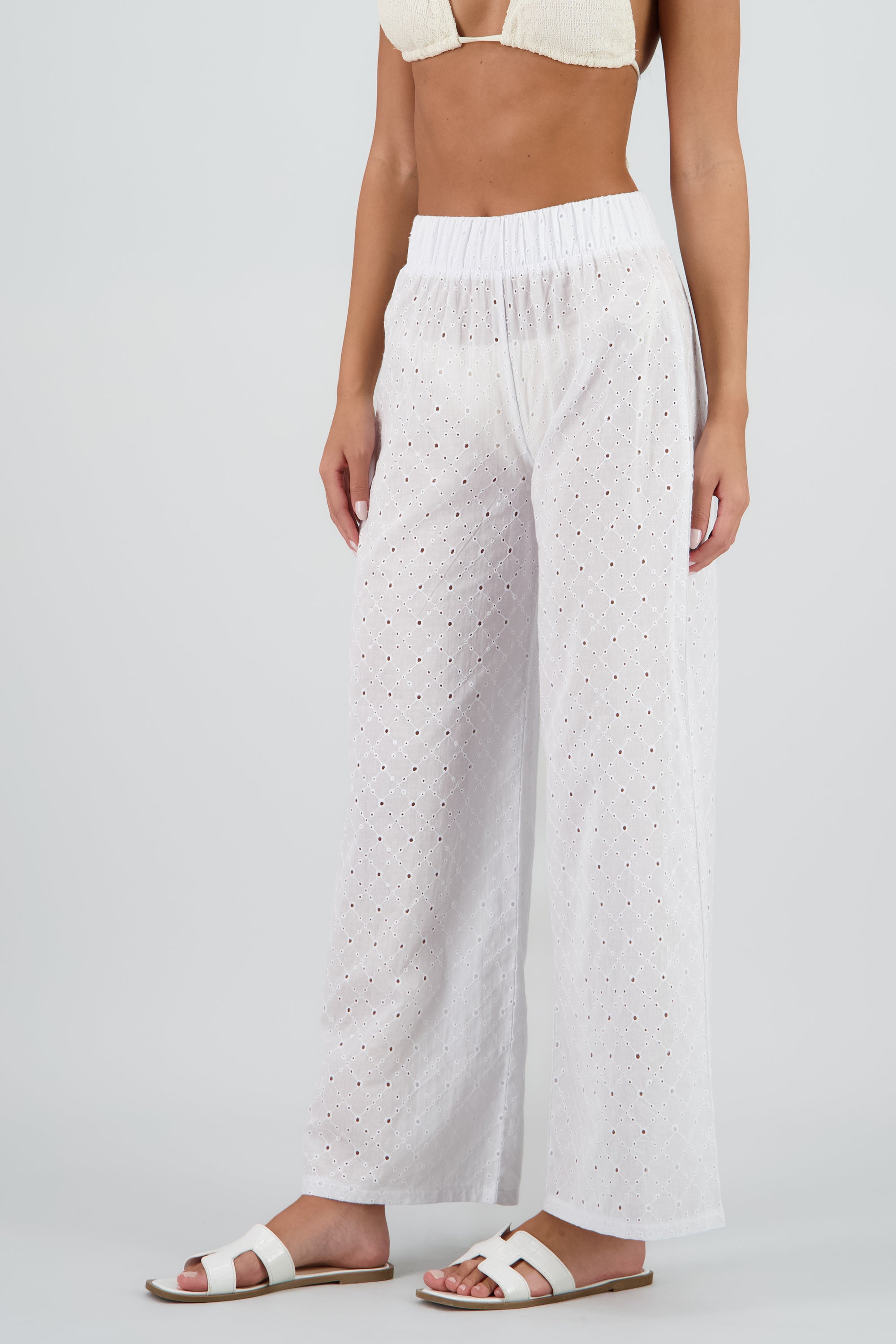 Pantalon salida Eyelt resorte BLANCO