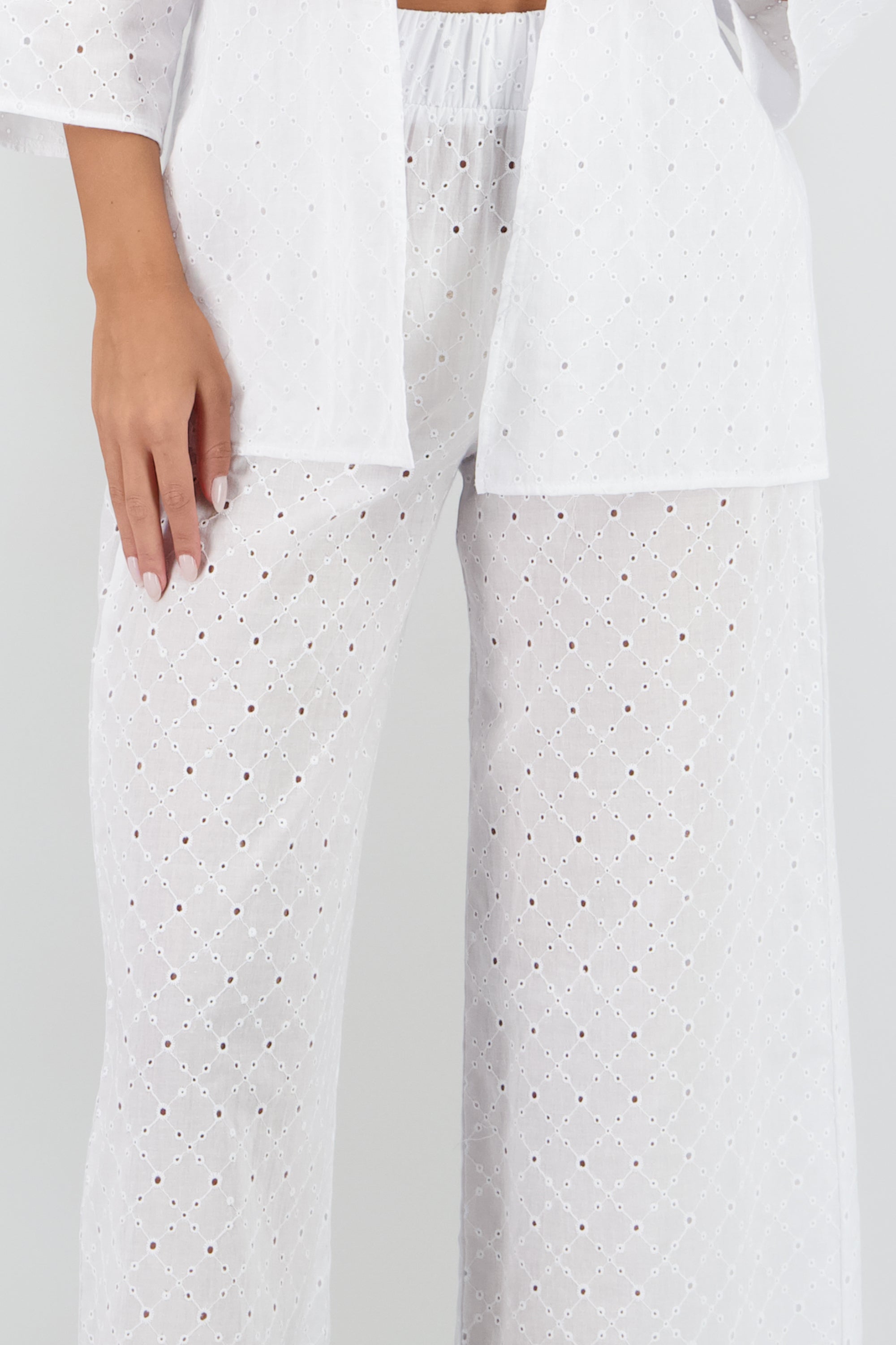 Pantalon salida Eyelt resorte BLANCO