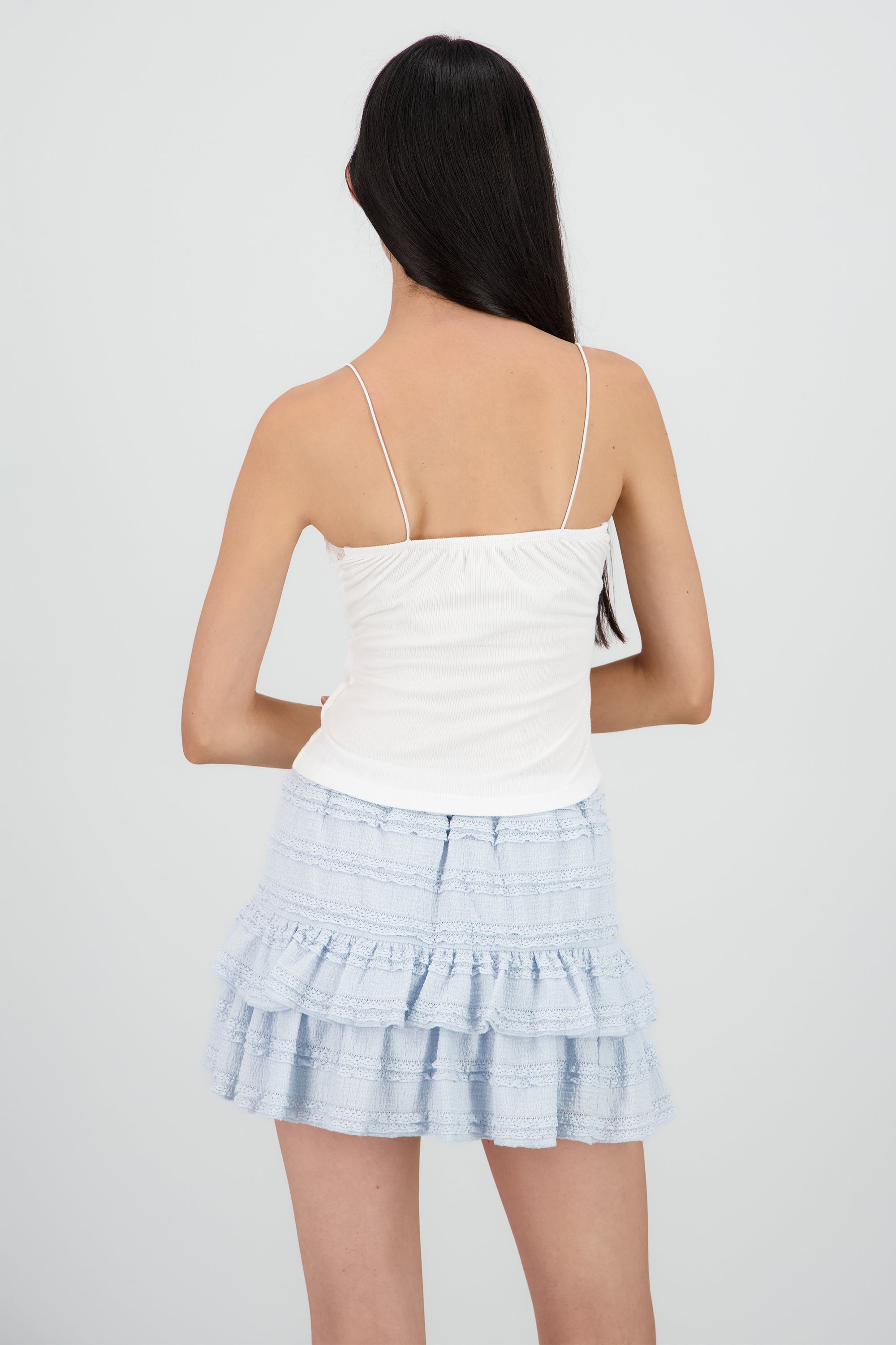 Top tirantes detalle encaje botones BLANCO