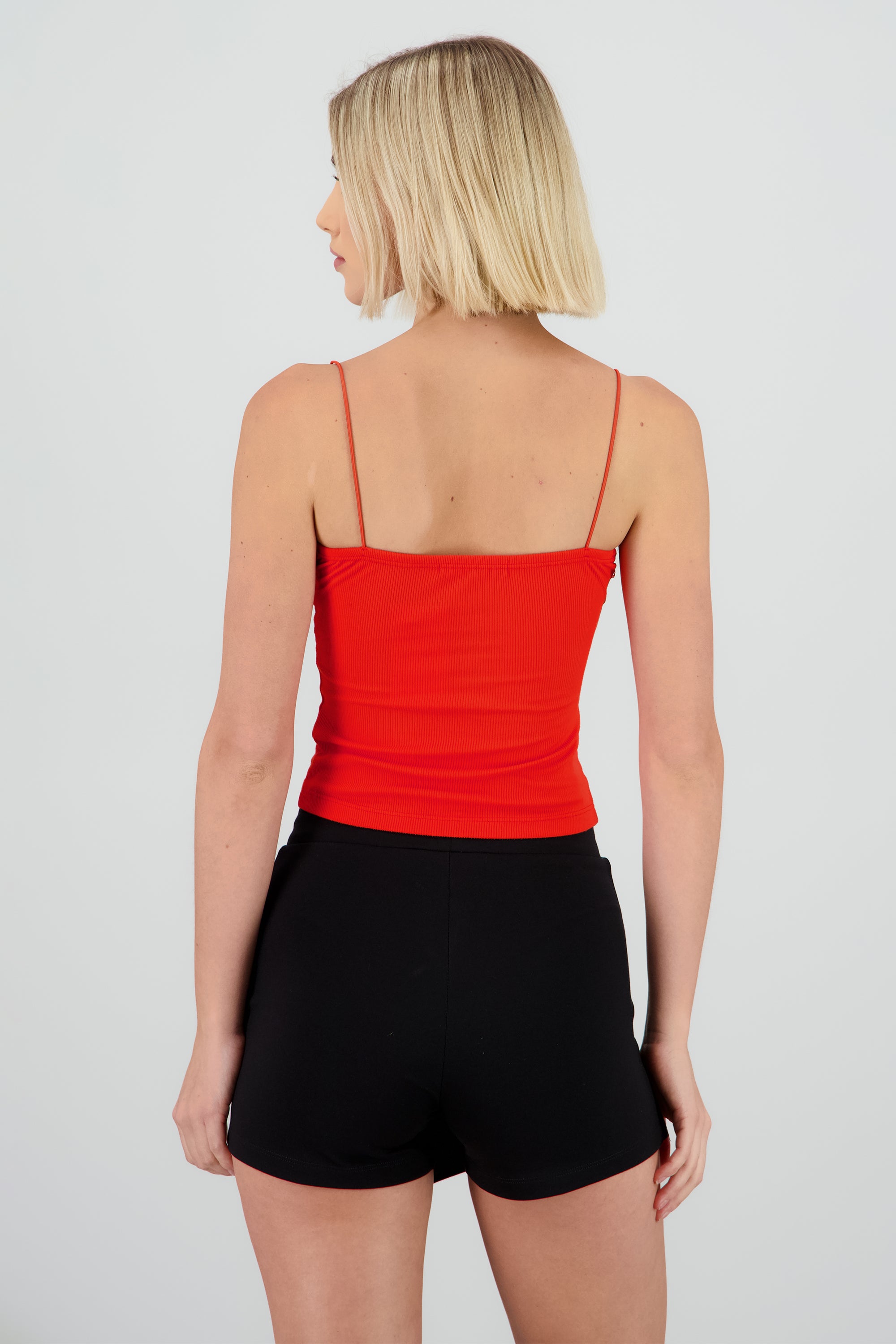 Top tirantes detalle encaje botones ROJO