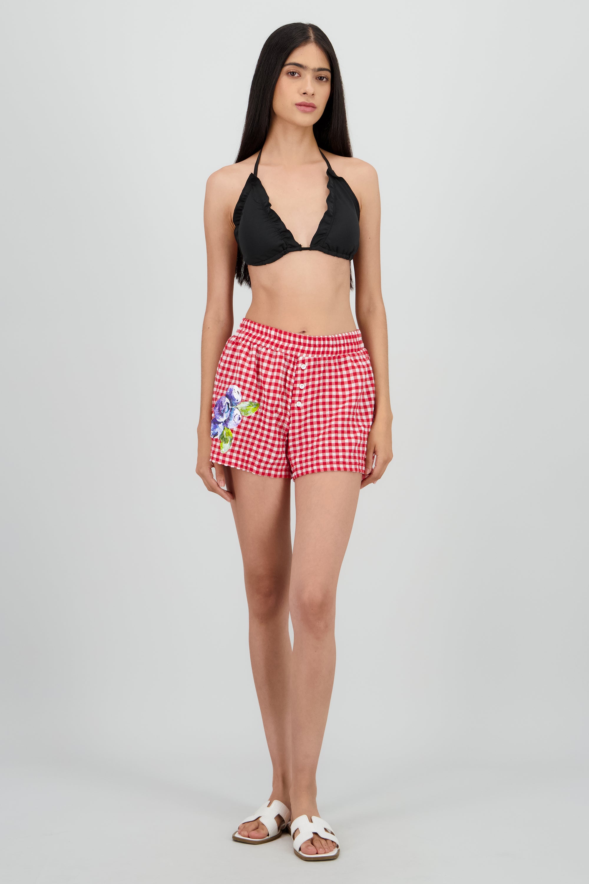 Short cuadros est moras ROJO COMBO