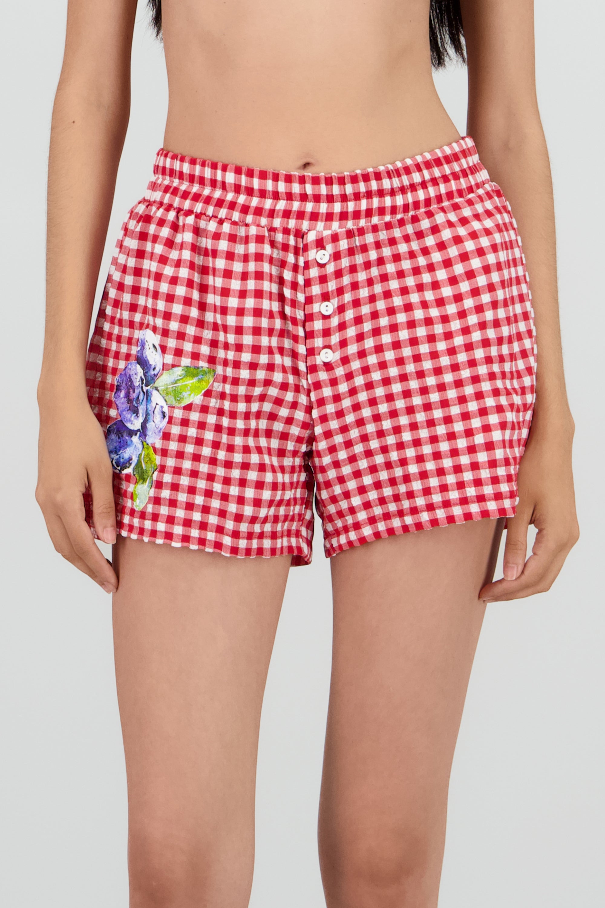 Short cuadros est moras ROJO COMBO