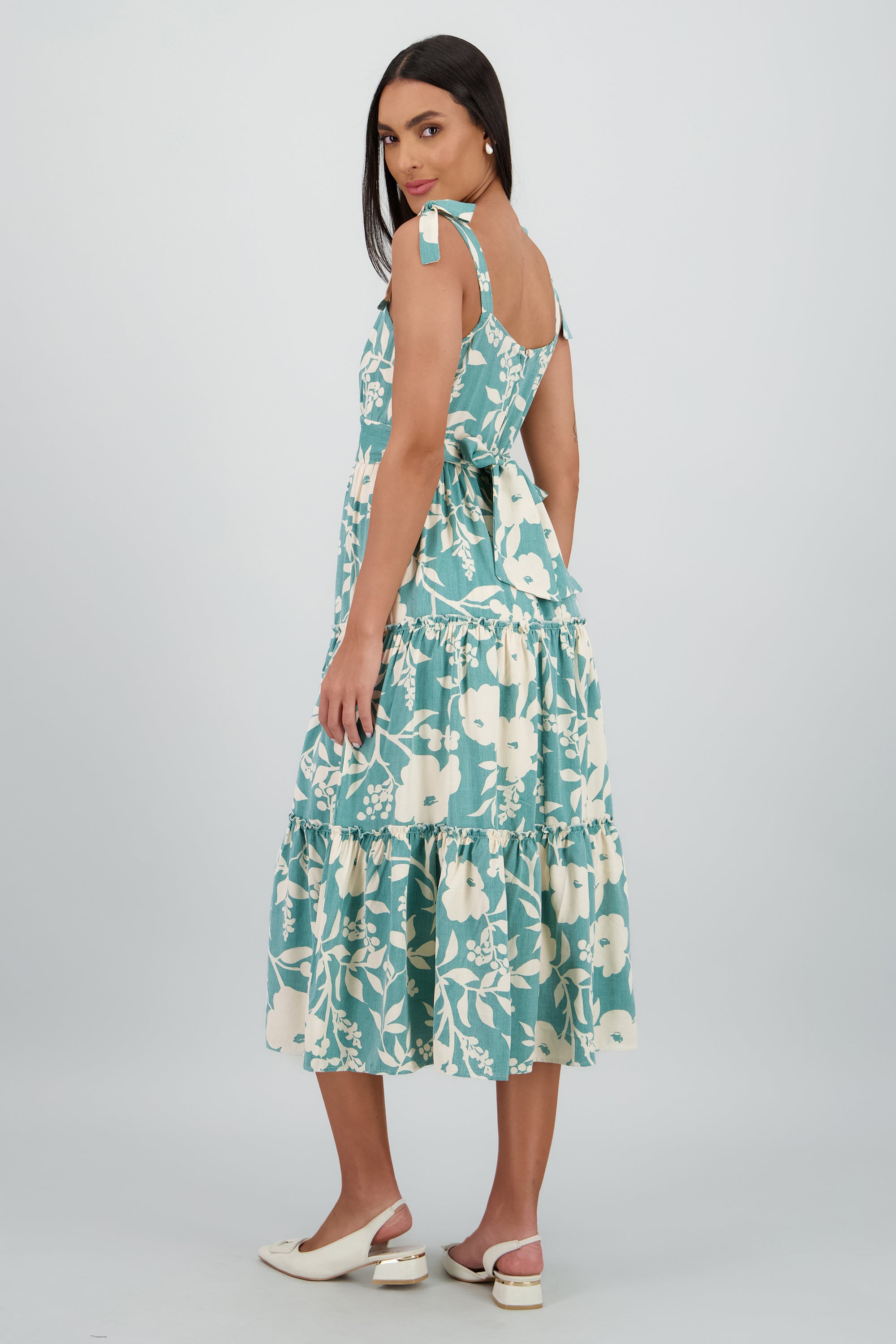 Vestido maxi estampado floral VERDE