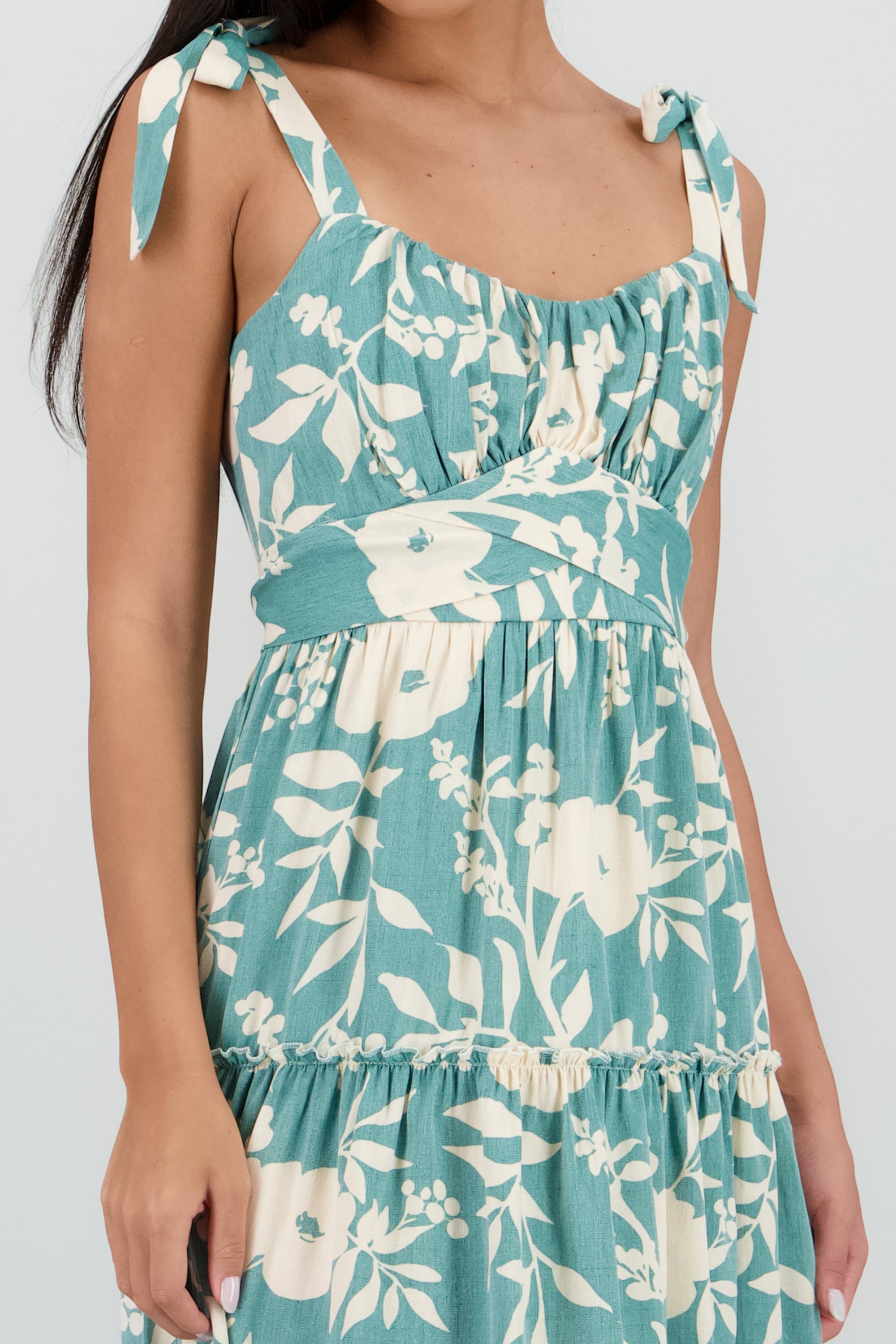 Vestido maxi estampado floral VERDE