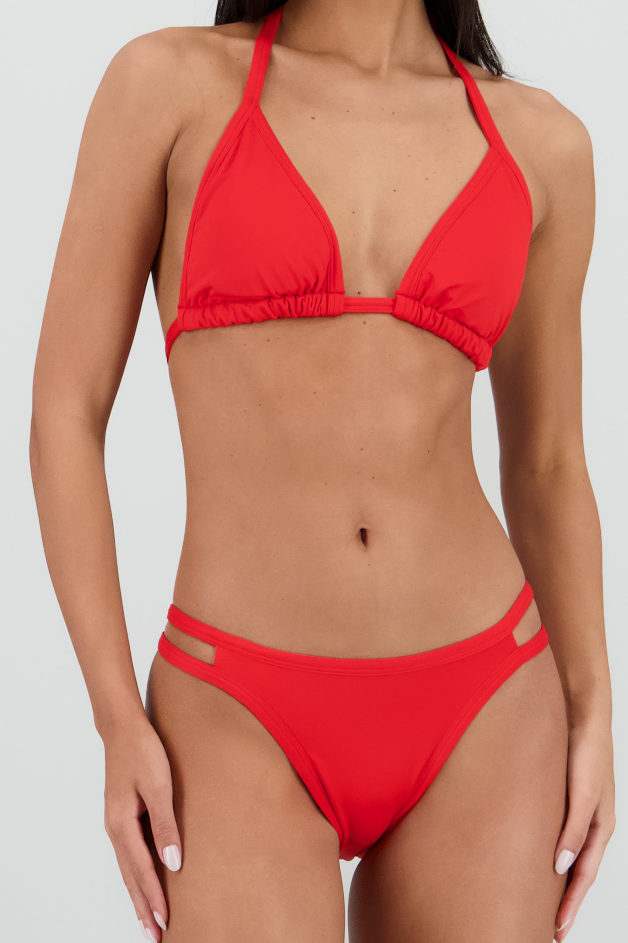 Bikini liso tiras ROJO