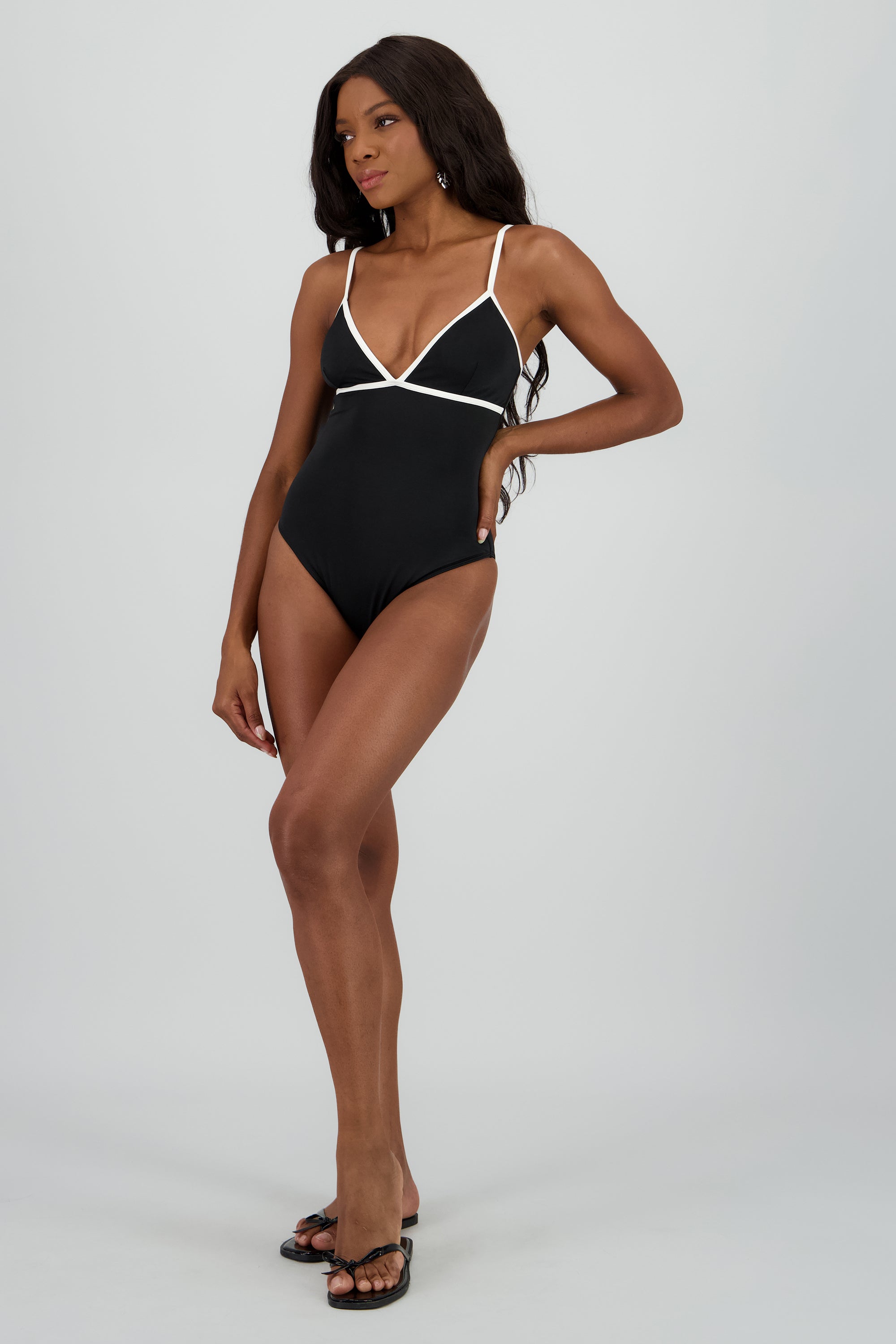 Traje de baño contrastes NEGRO COMBO