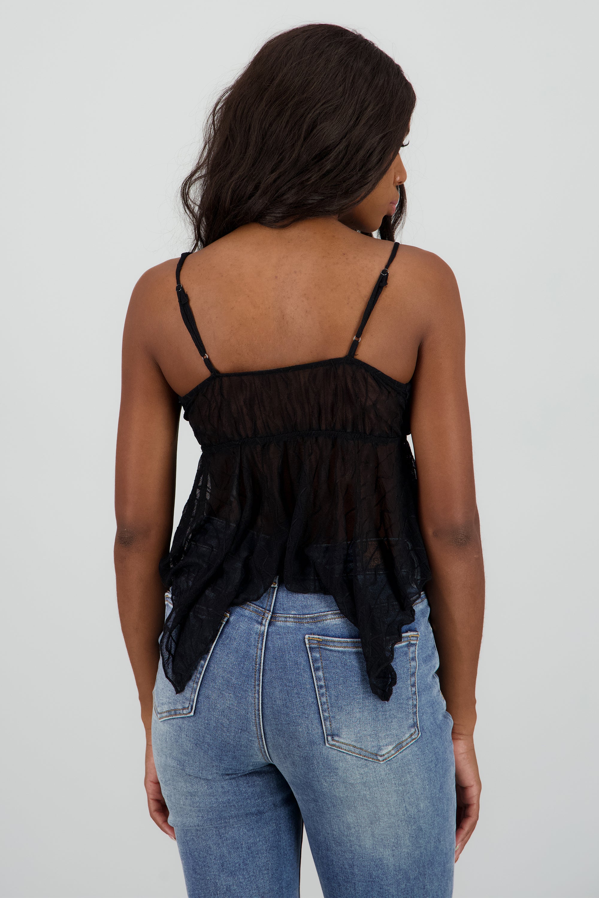 Top tirantes encaje asimetrico NEGRO