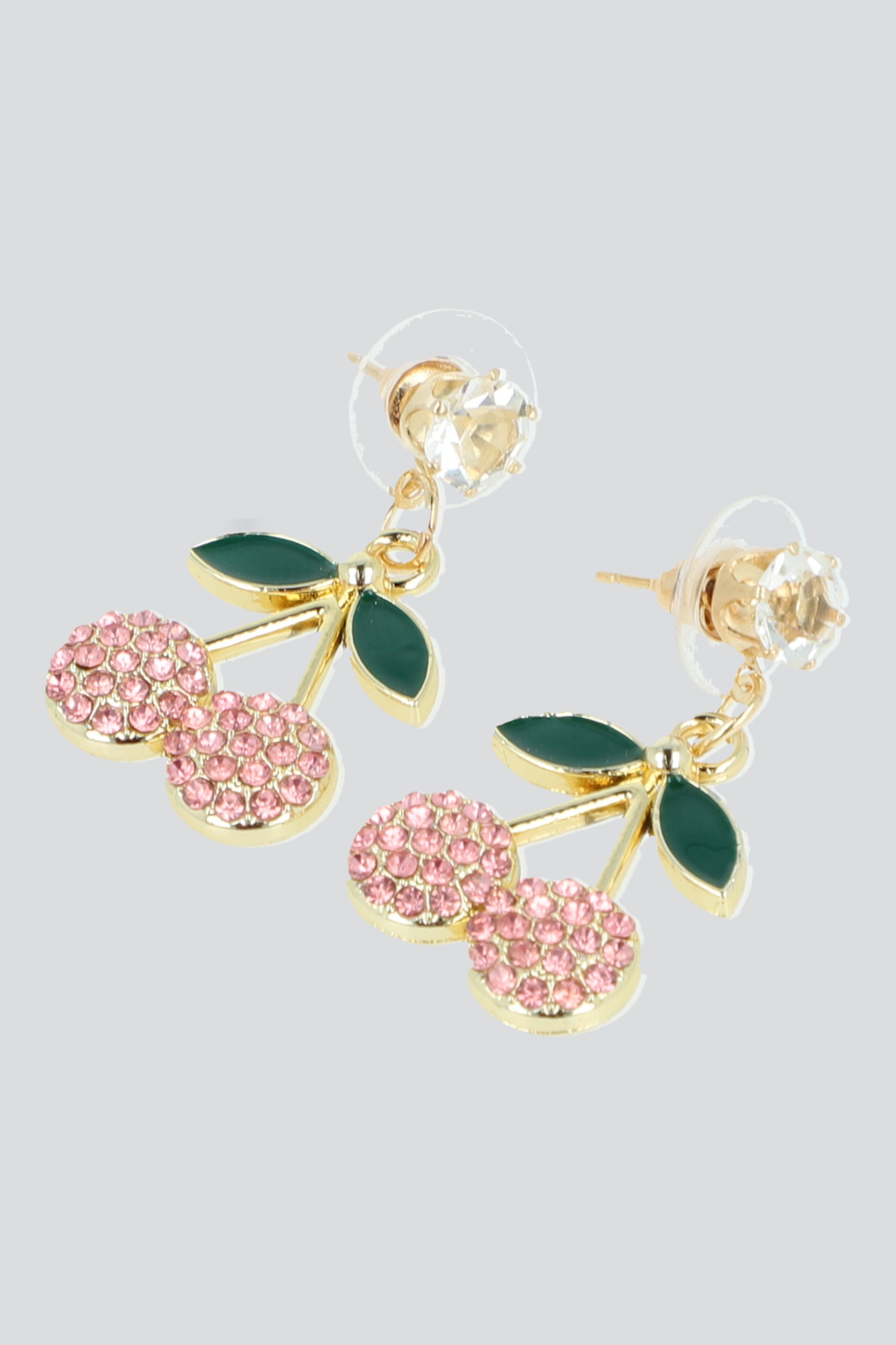 Aretes cerezas brillitos PALO DE ROSA