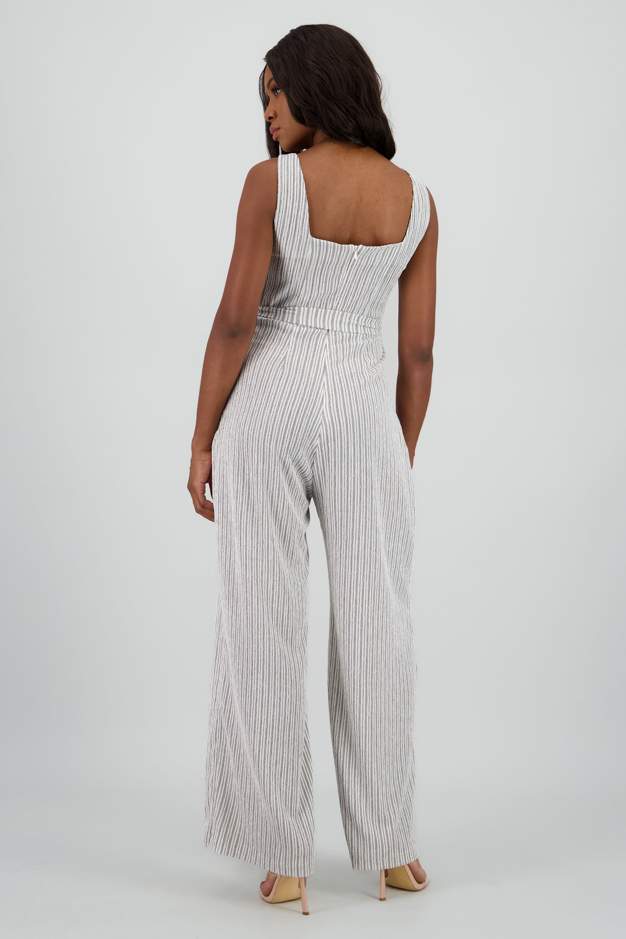 Jumpsuit escote cuadrado det lazo GRIS