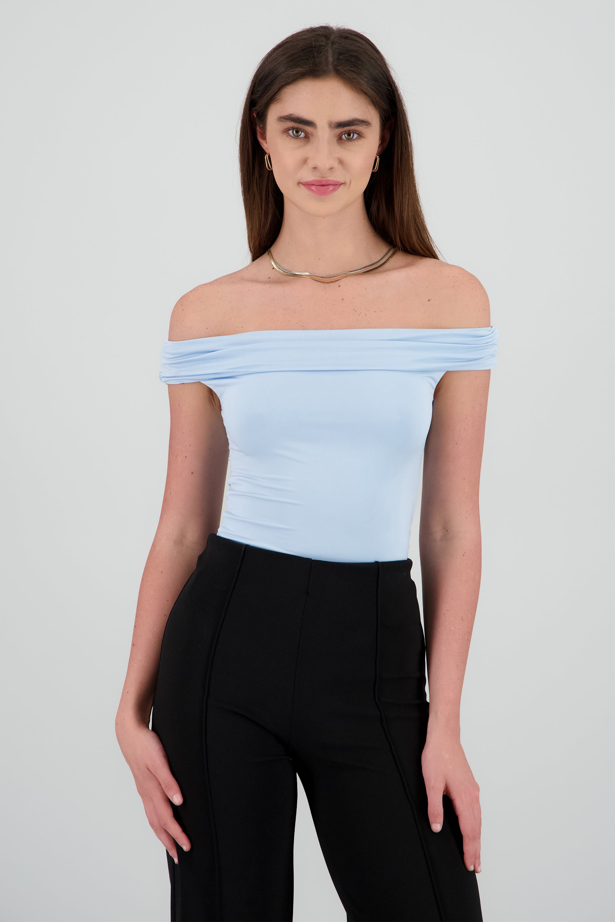 Bodysuit off shoulder AZUL PASTEL