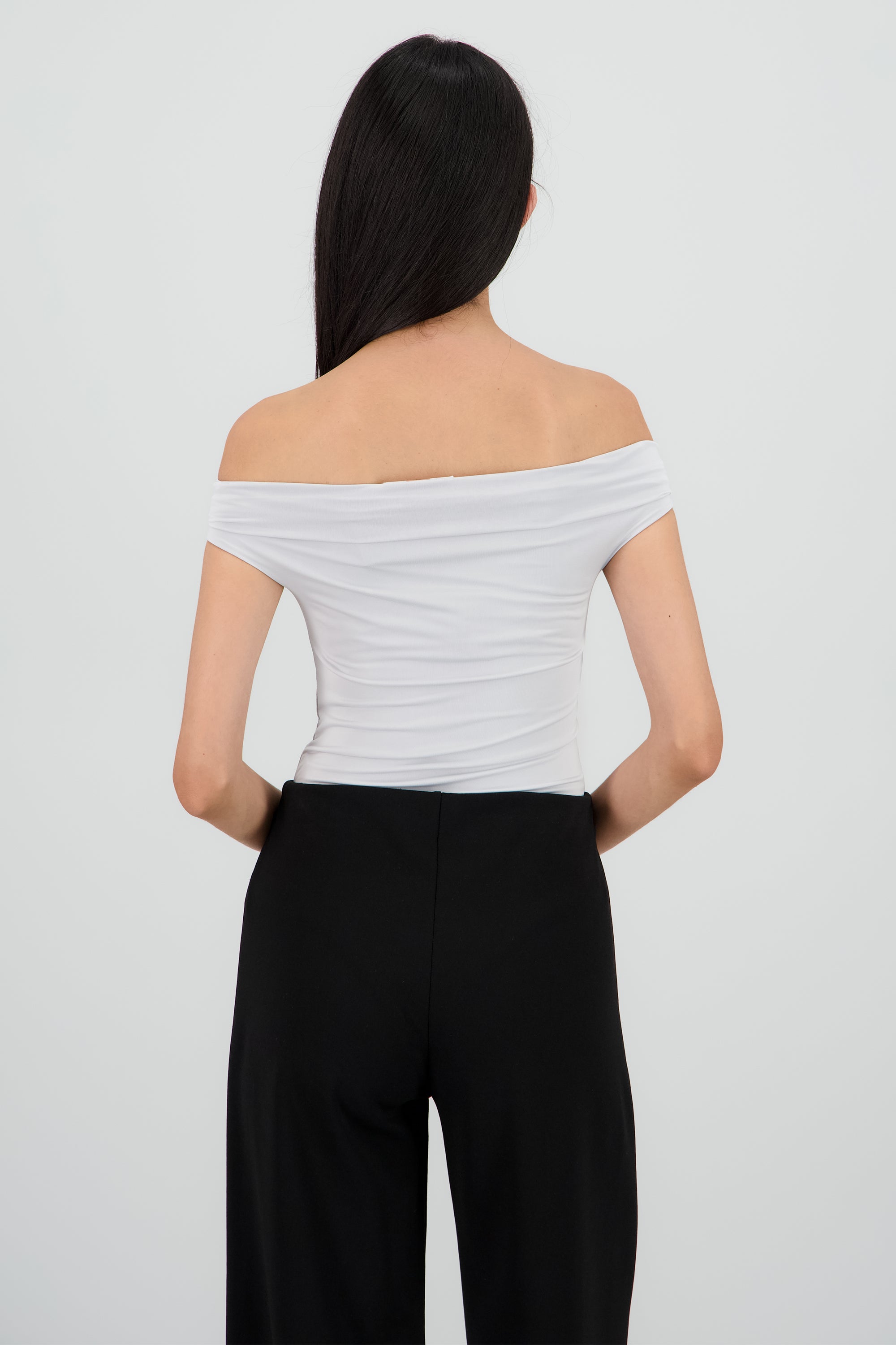 Bodysuit off shoulder GRIS CLARO