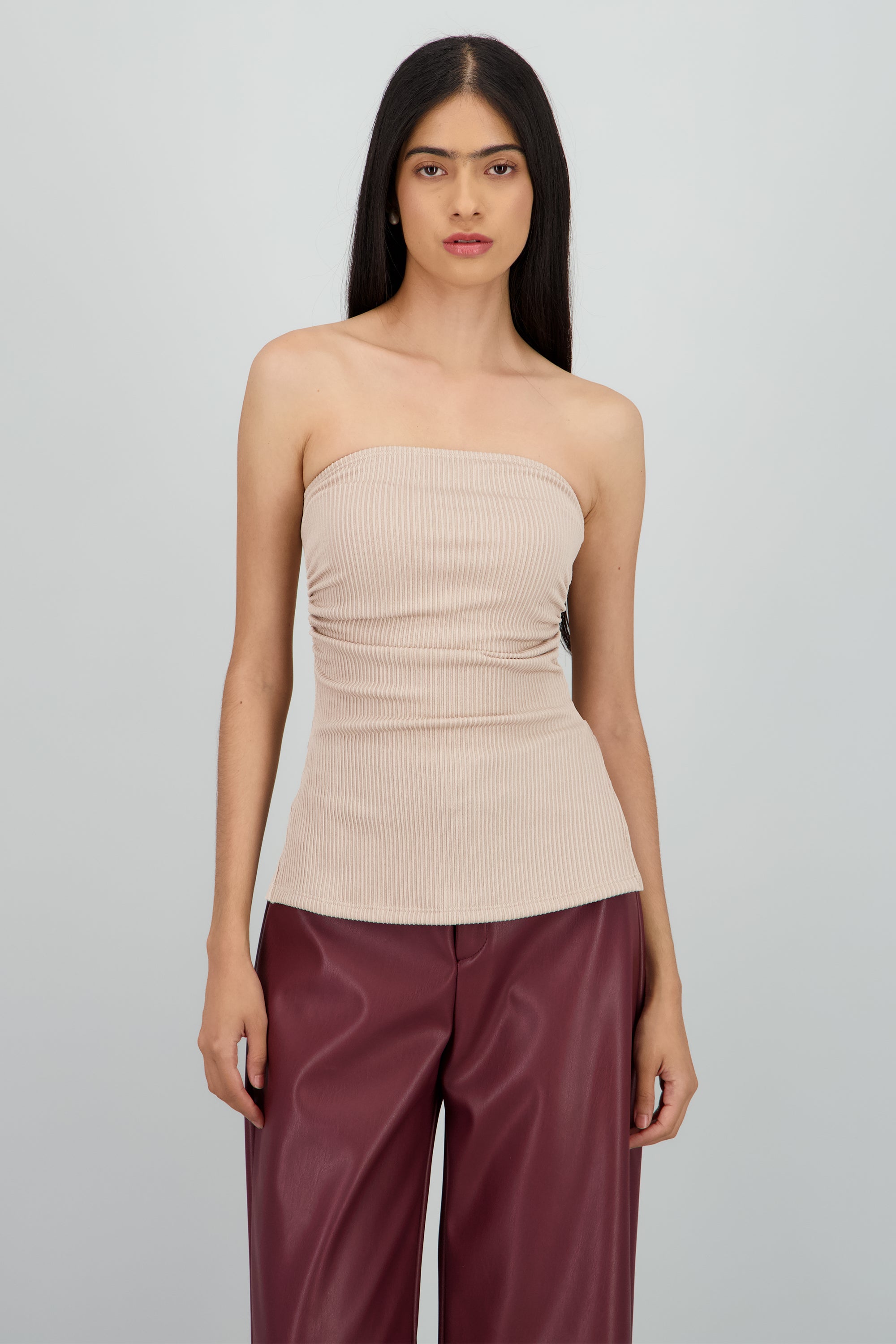 Top tubo textura BEIGE