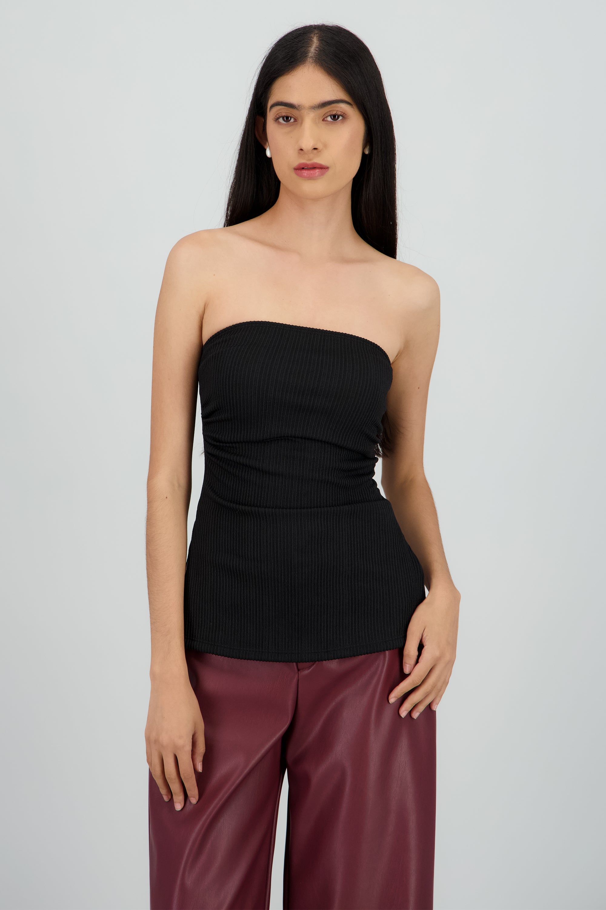 Top tubo textura NEGRO