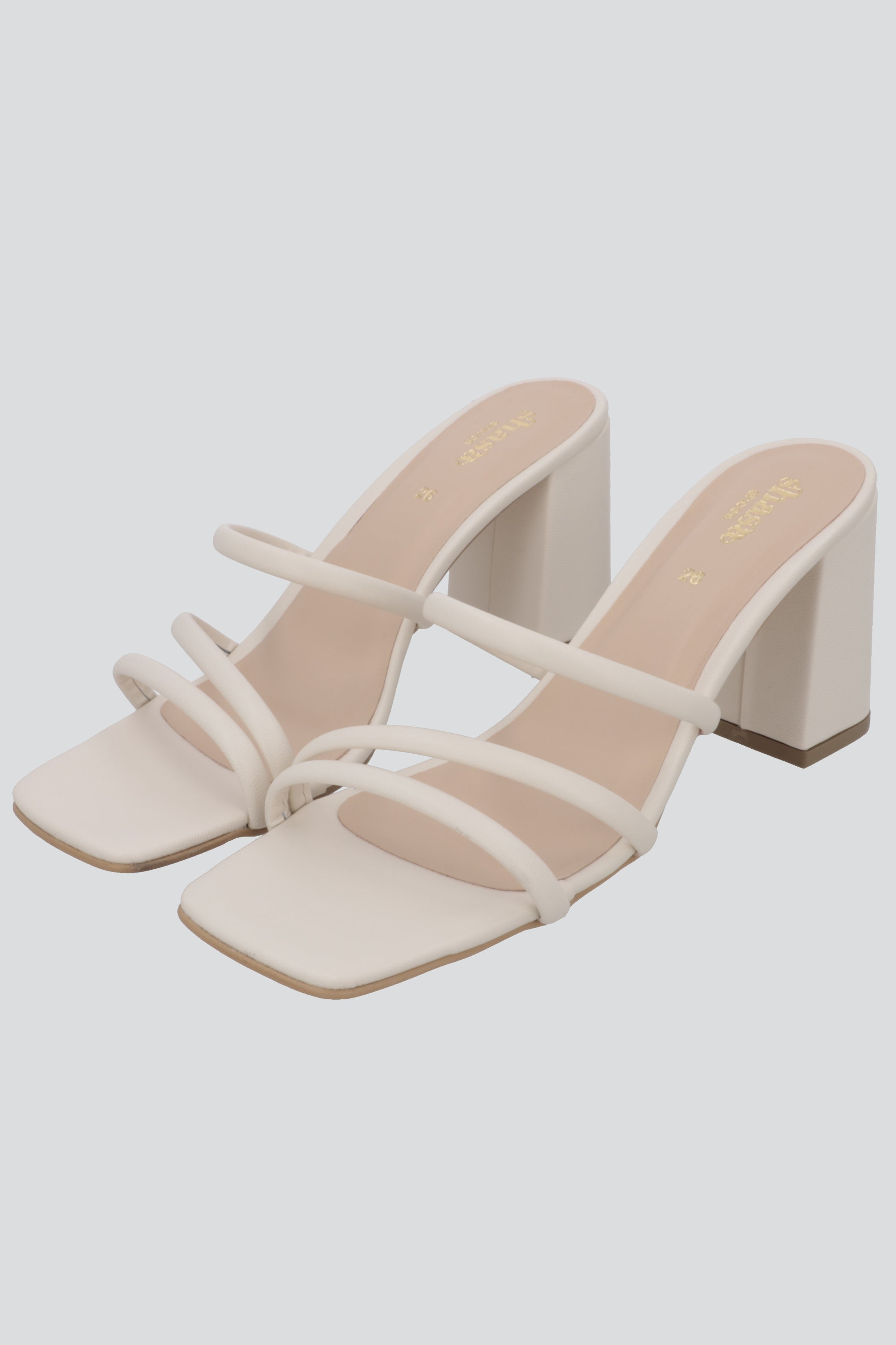 Tacon bloque tiras lisa NUDE