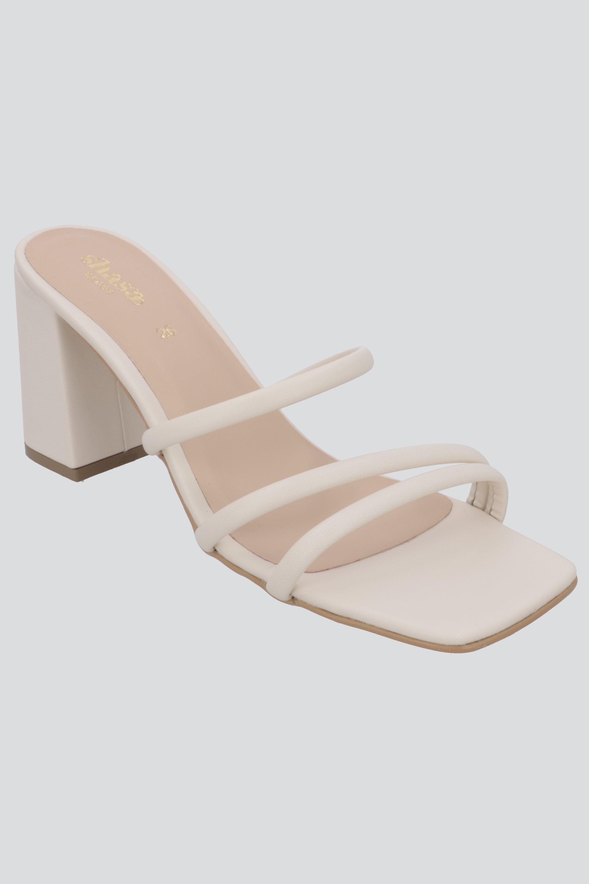 Tacon bloque tiras lisa NUDE