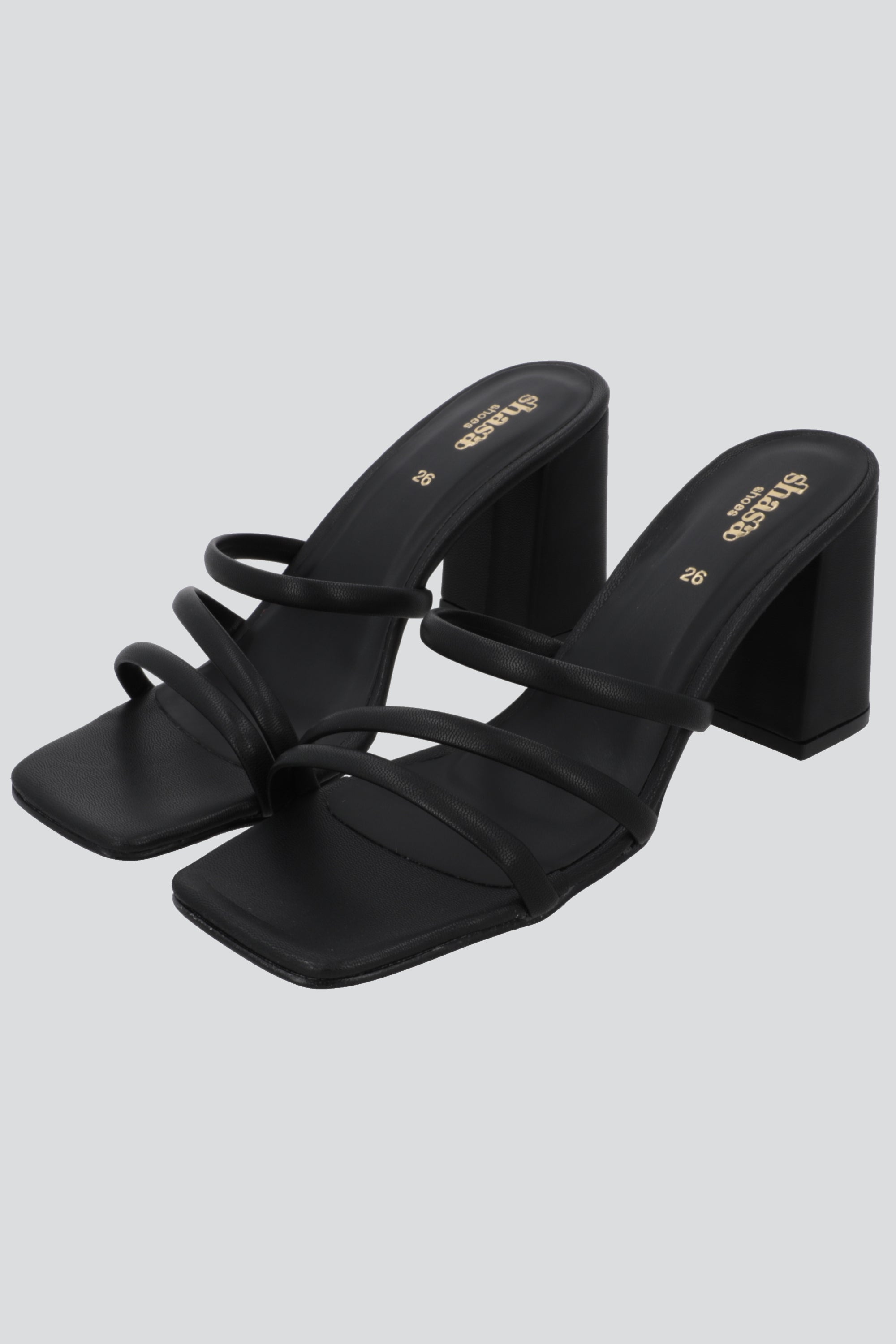 Tacon bloque tiras lisa NEGRO