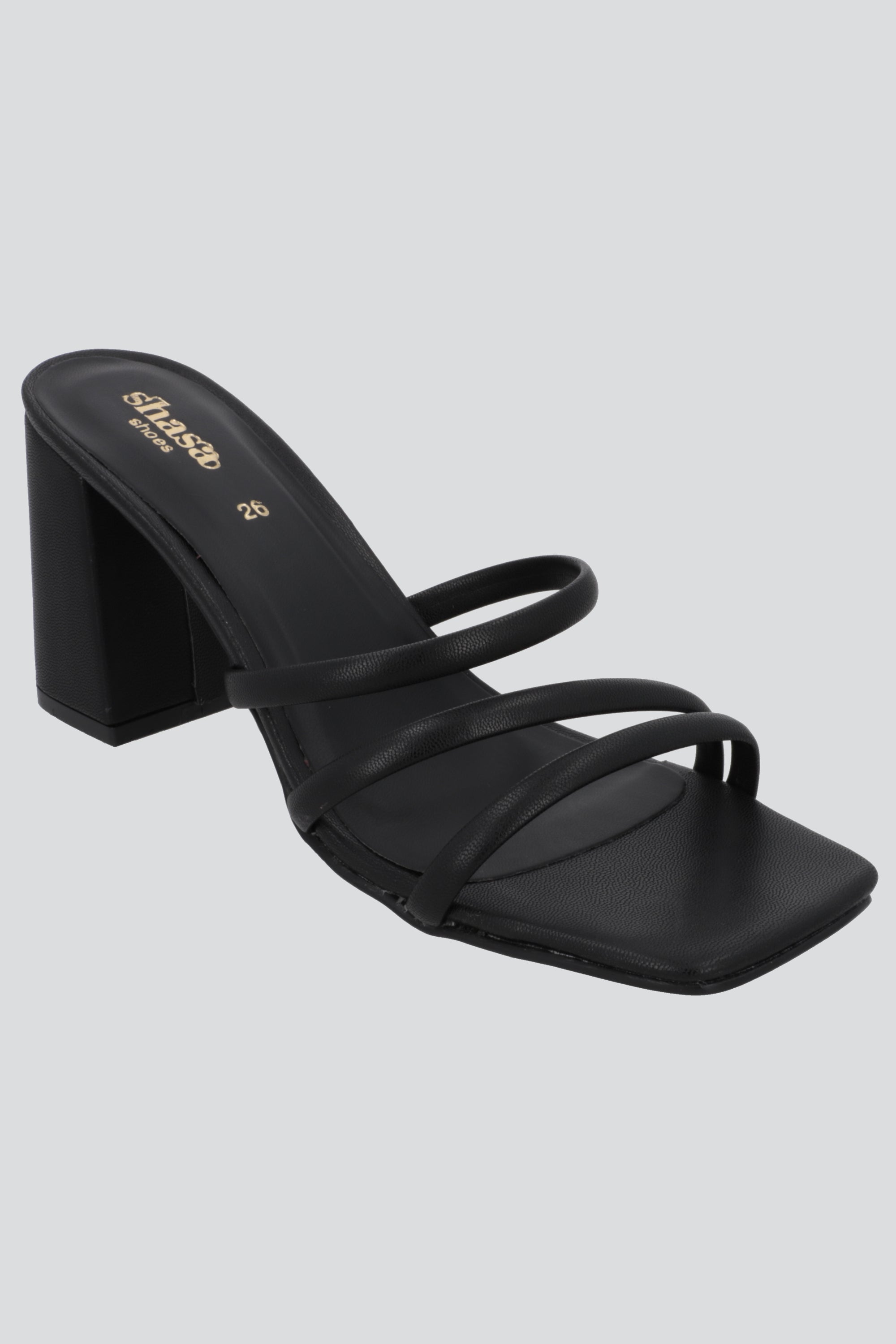 Tacon bloque tiras lisa NEGRO