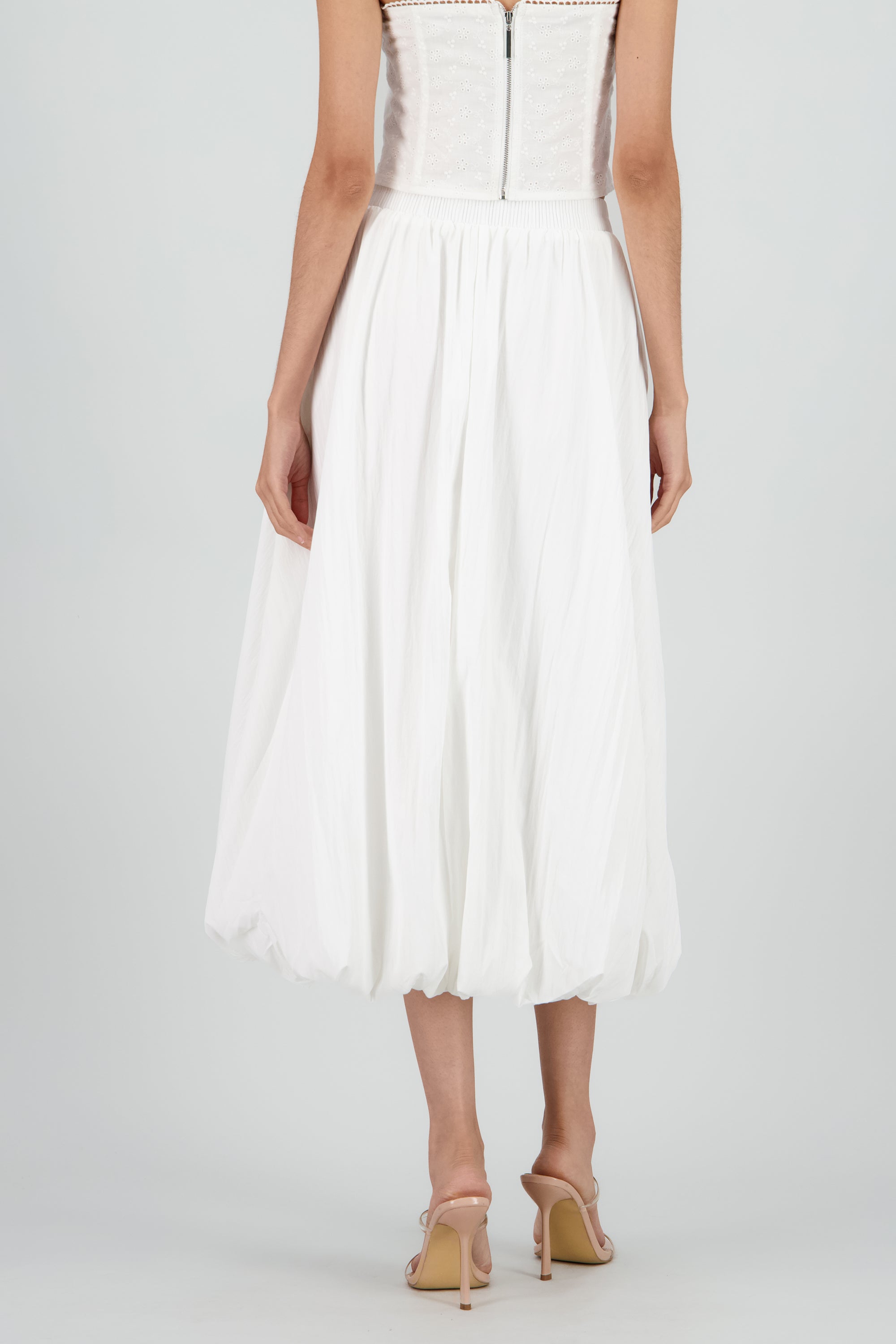 Falda midi globo BLANCO