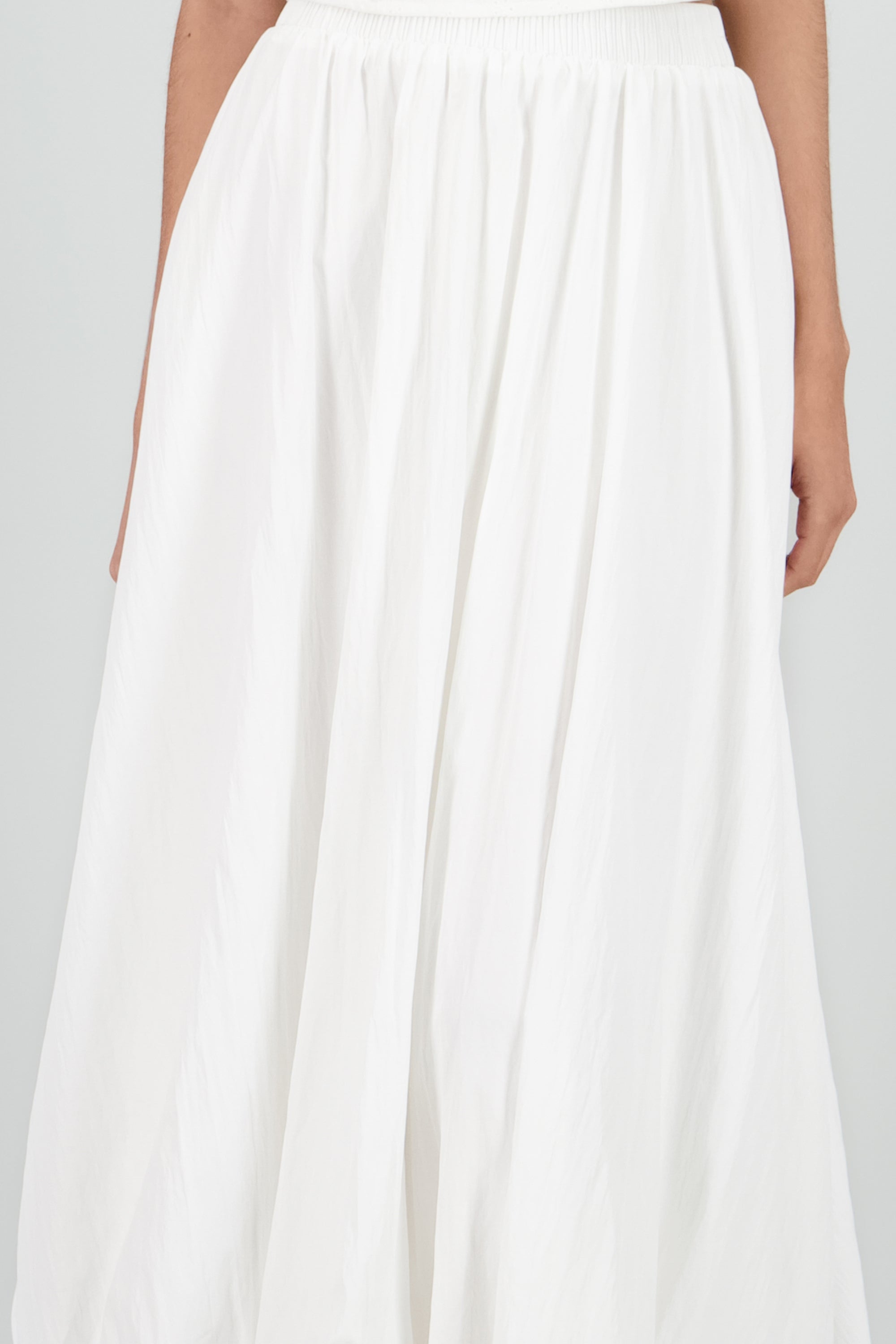 Falda midi globo BLANCO