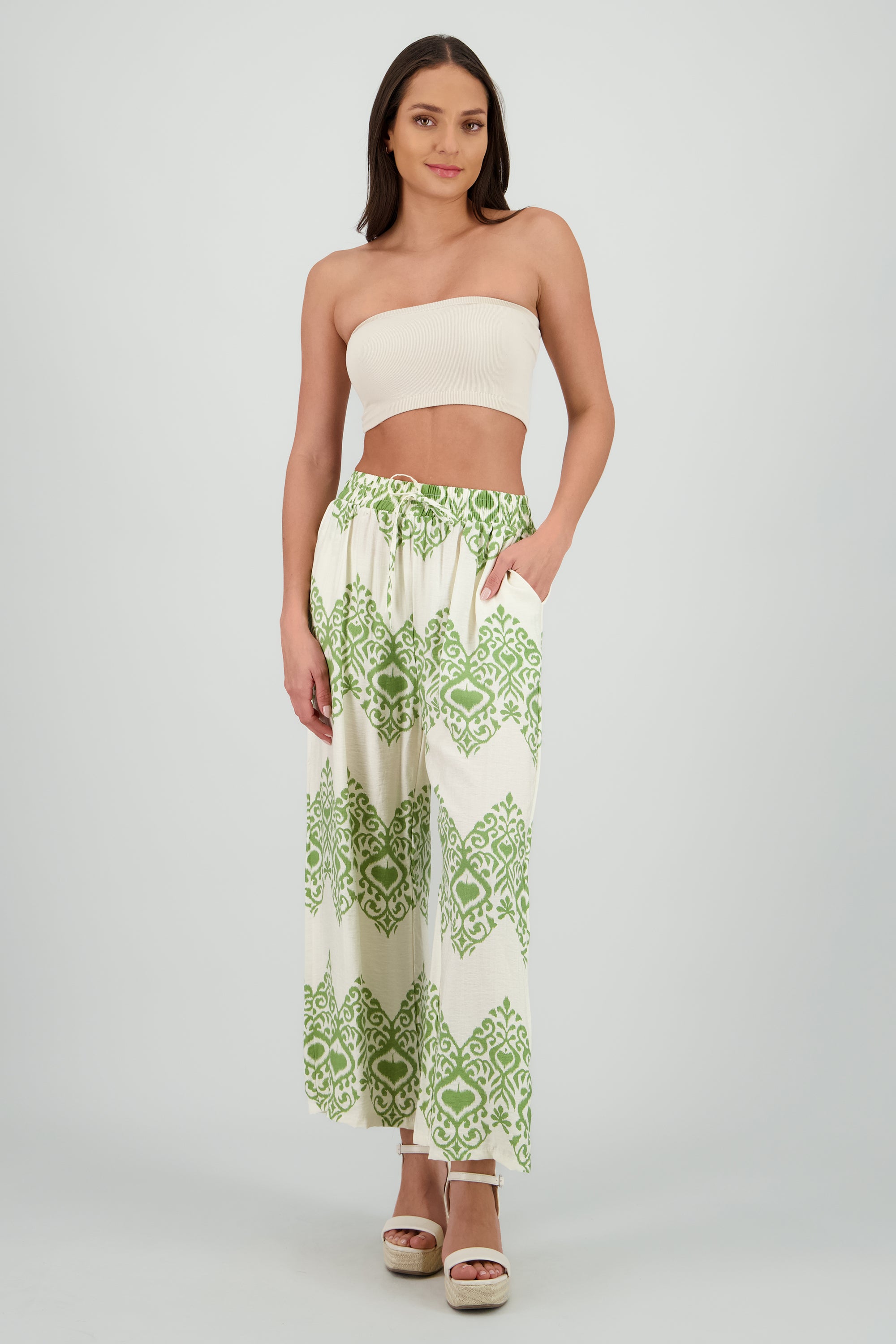 Pantalon estampado VERDE COMBO