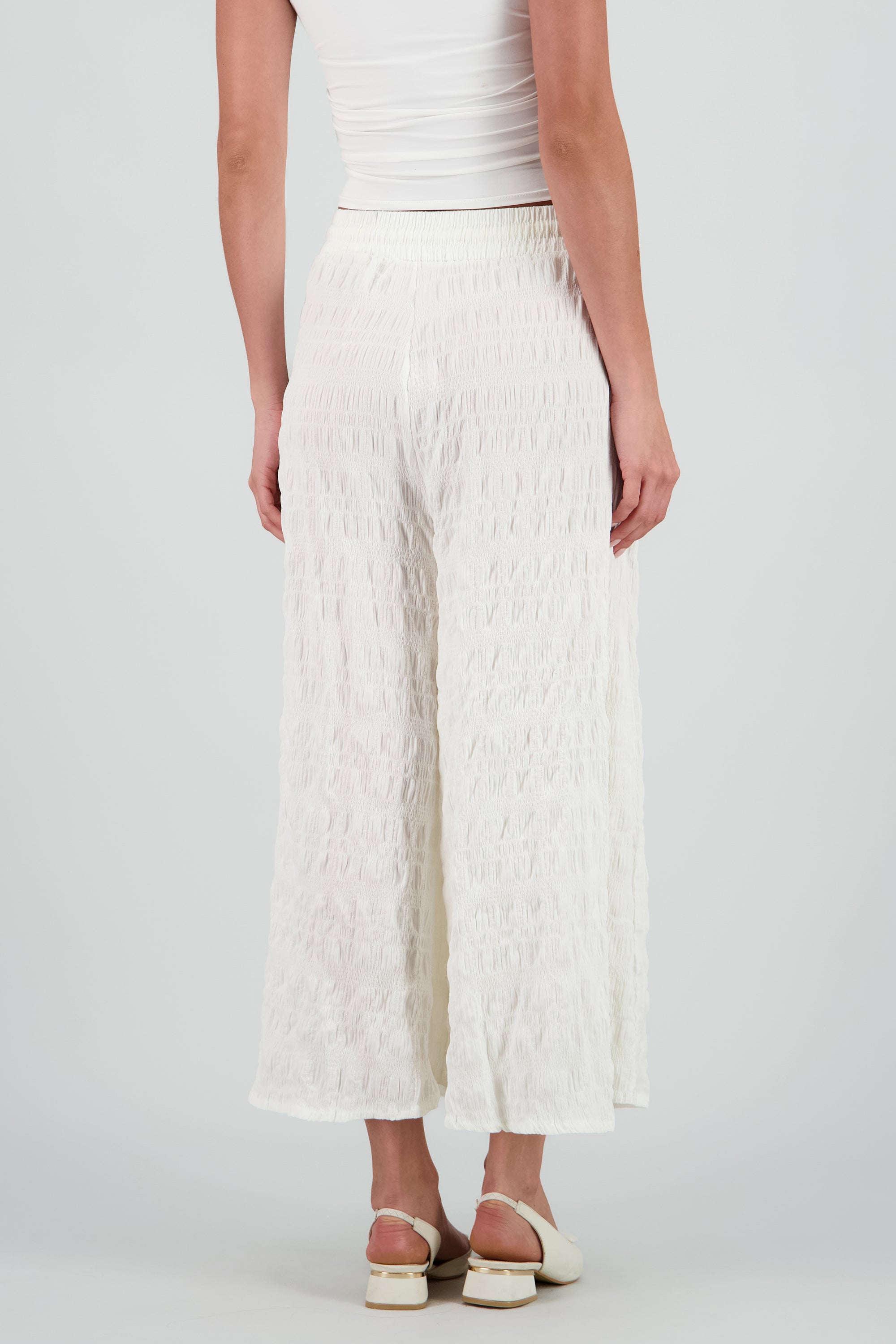 Pantalon textura BLANCO